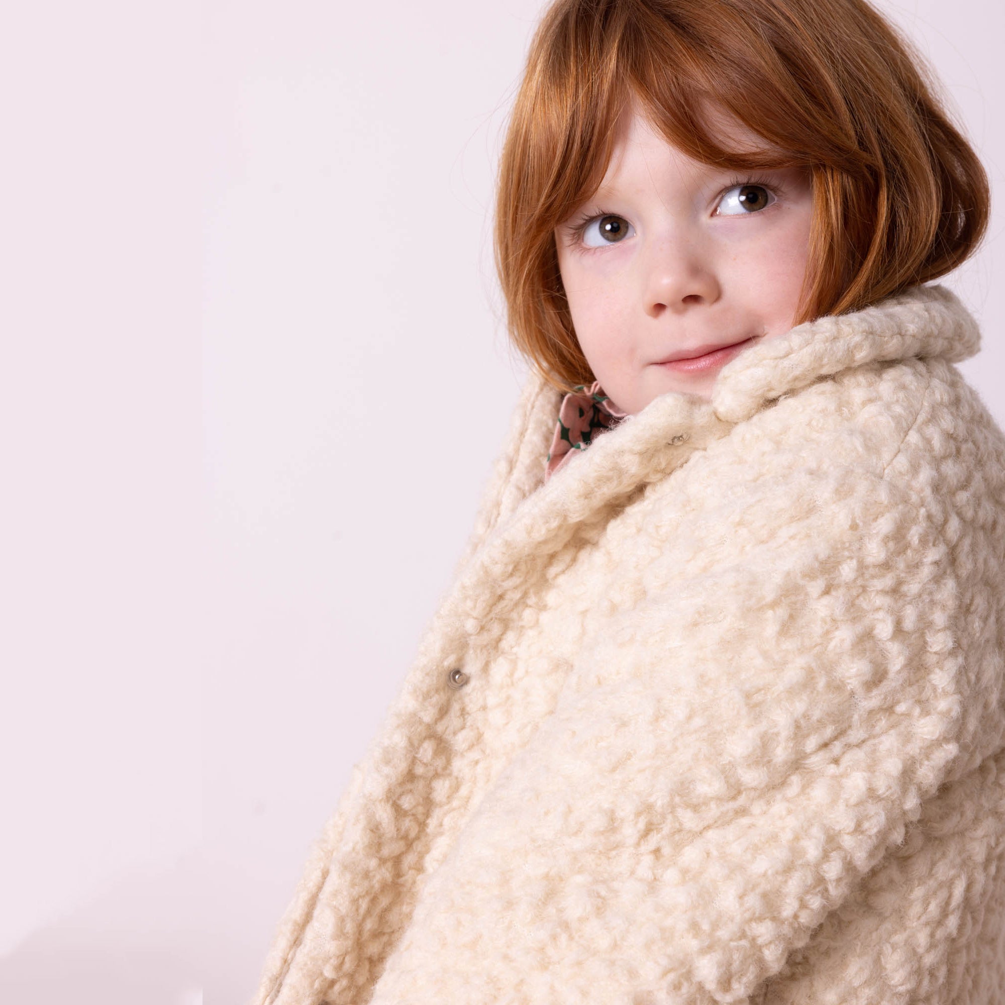 Girls White Wool Coat
