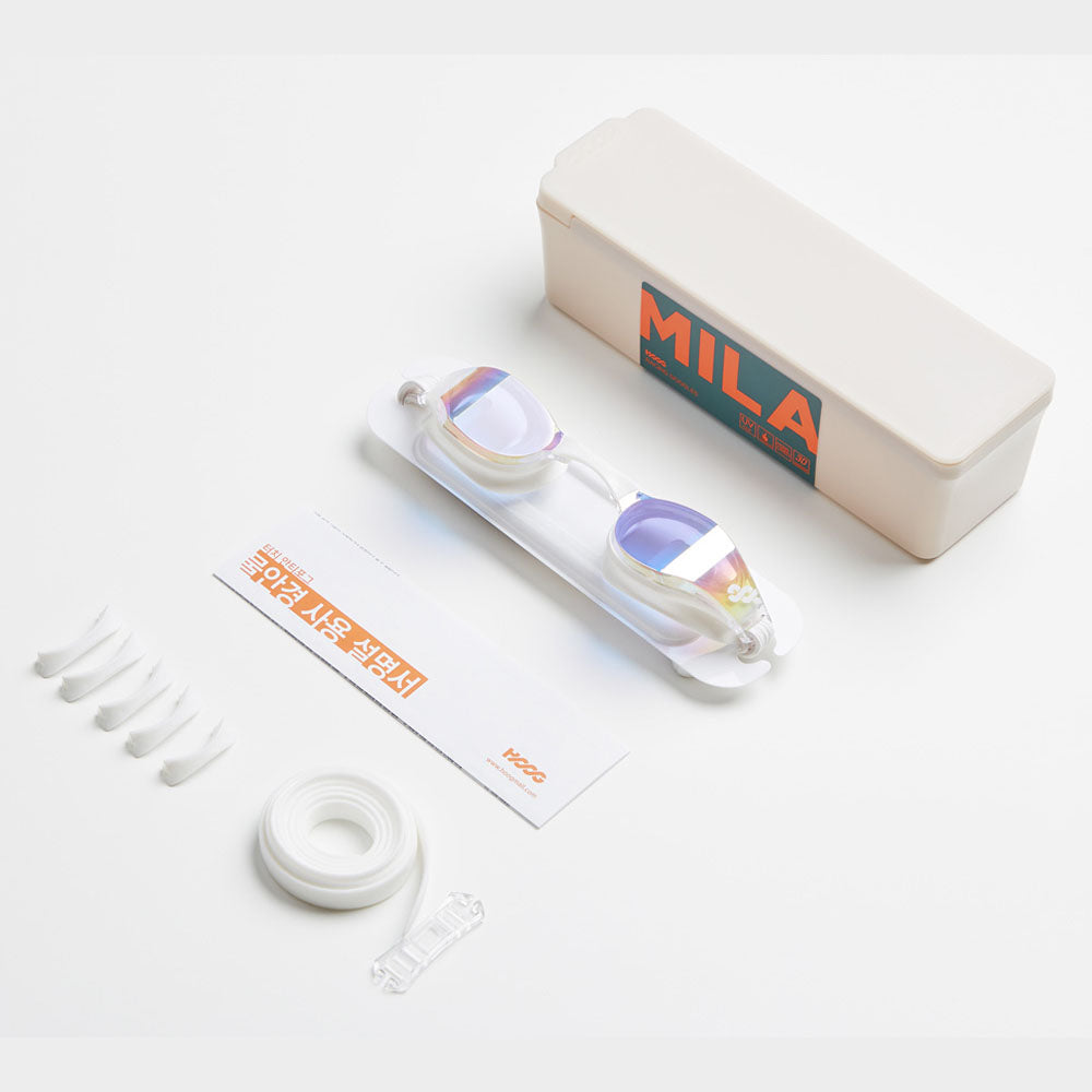 Adult White Rubber Ring Racing Goggles(MILA_CLGD)