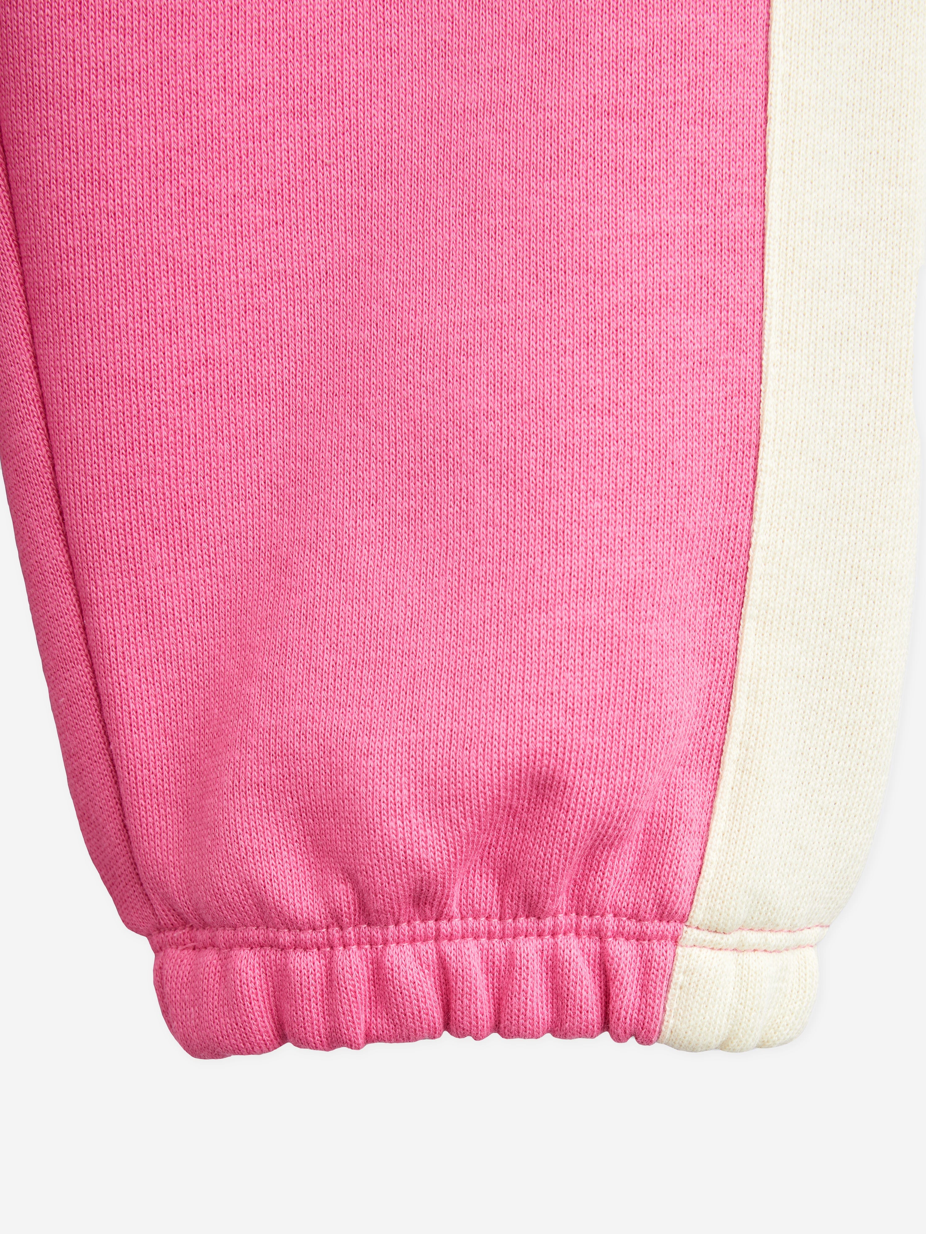 Mini Rodini Girls Society Panel Joggers in Pink