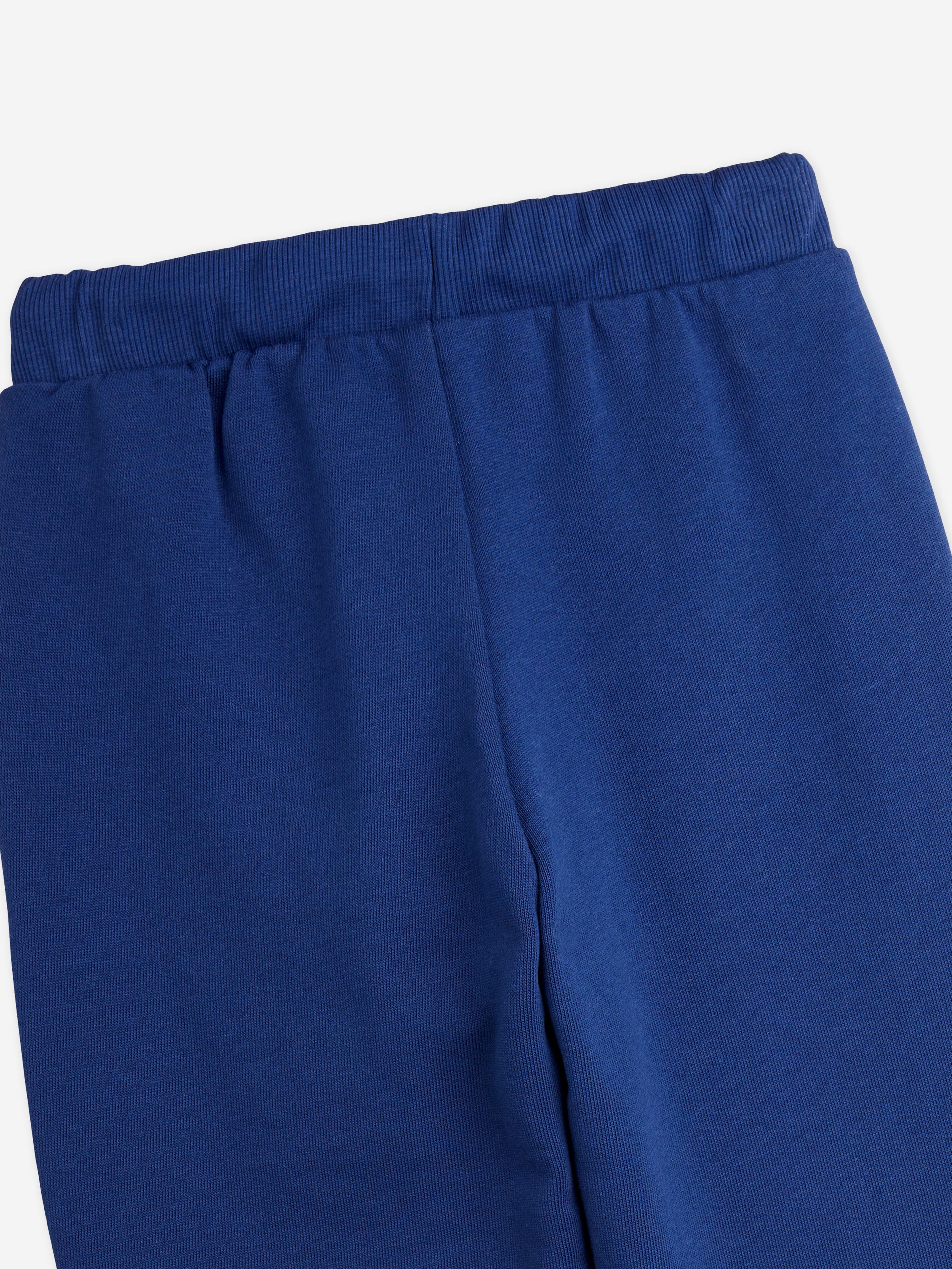 Mini Rodini Kids Society Embroidered Joggers in Blue