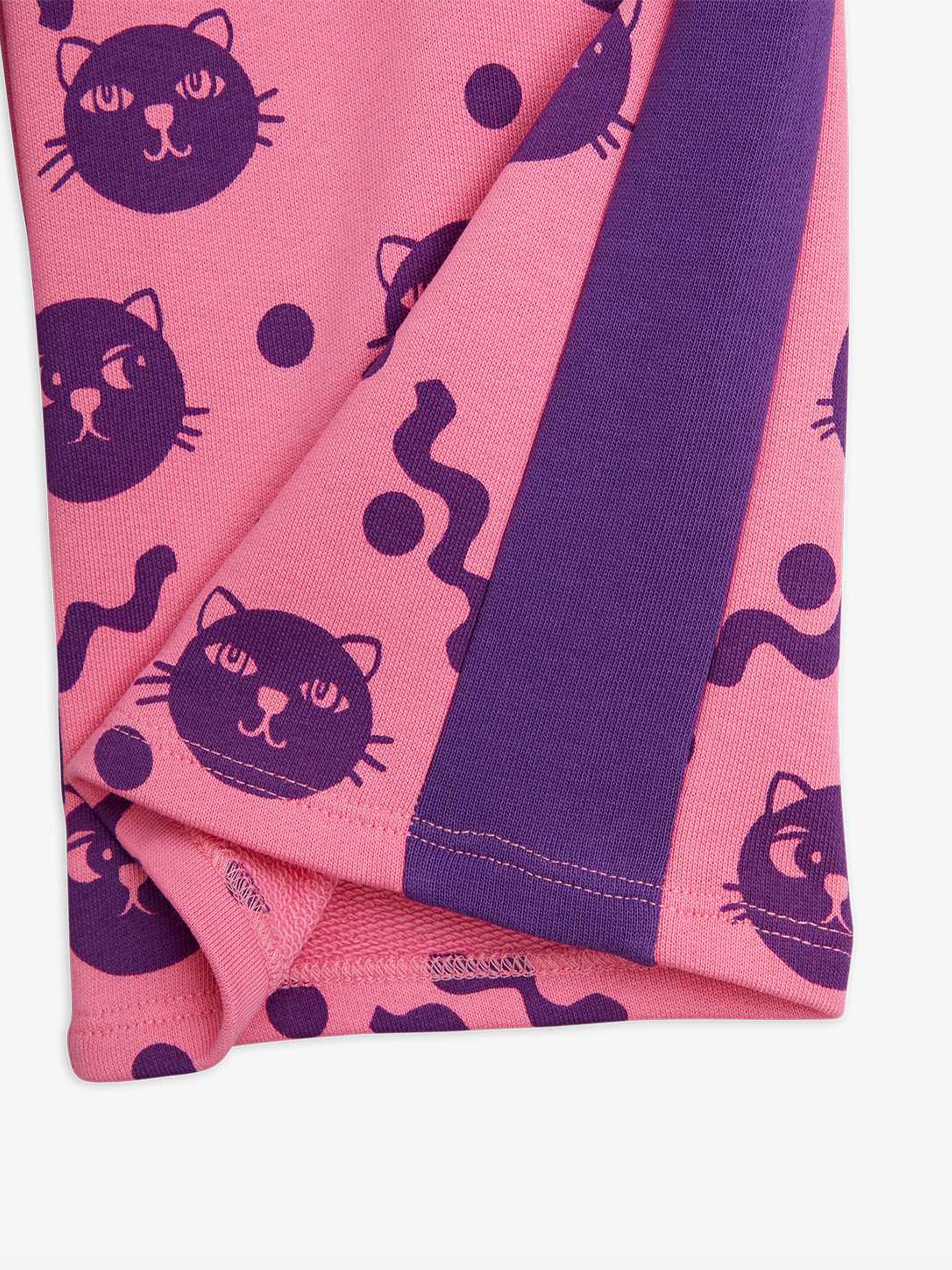 Girls Squiggly Cats AOP joggers in Pink