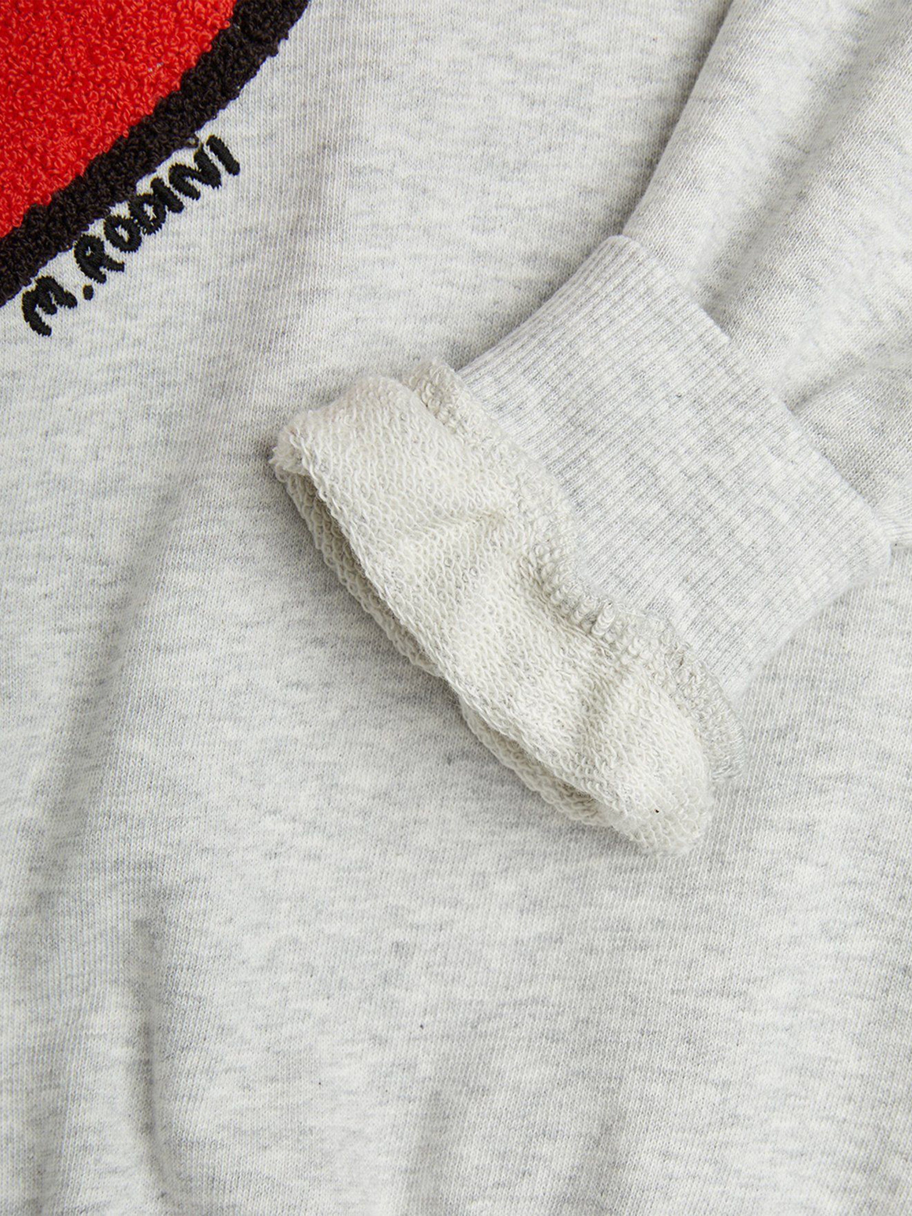 Girls Arrowed Heart Chenille Sweatshirt in Grey