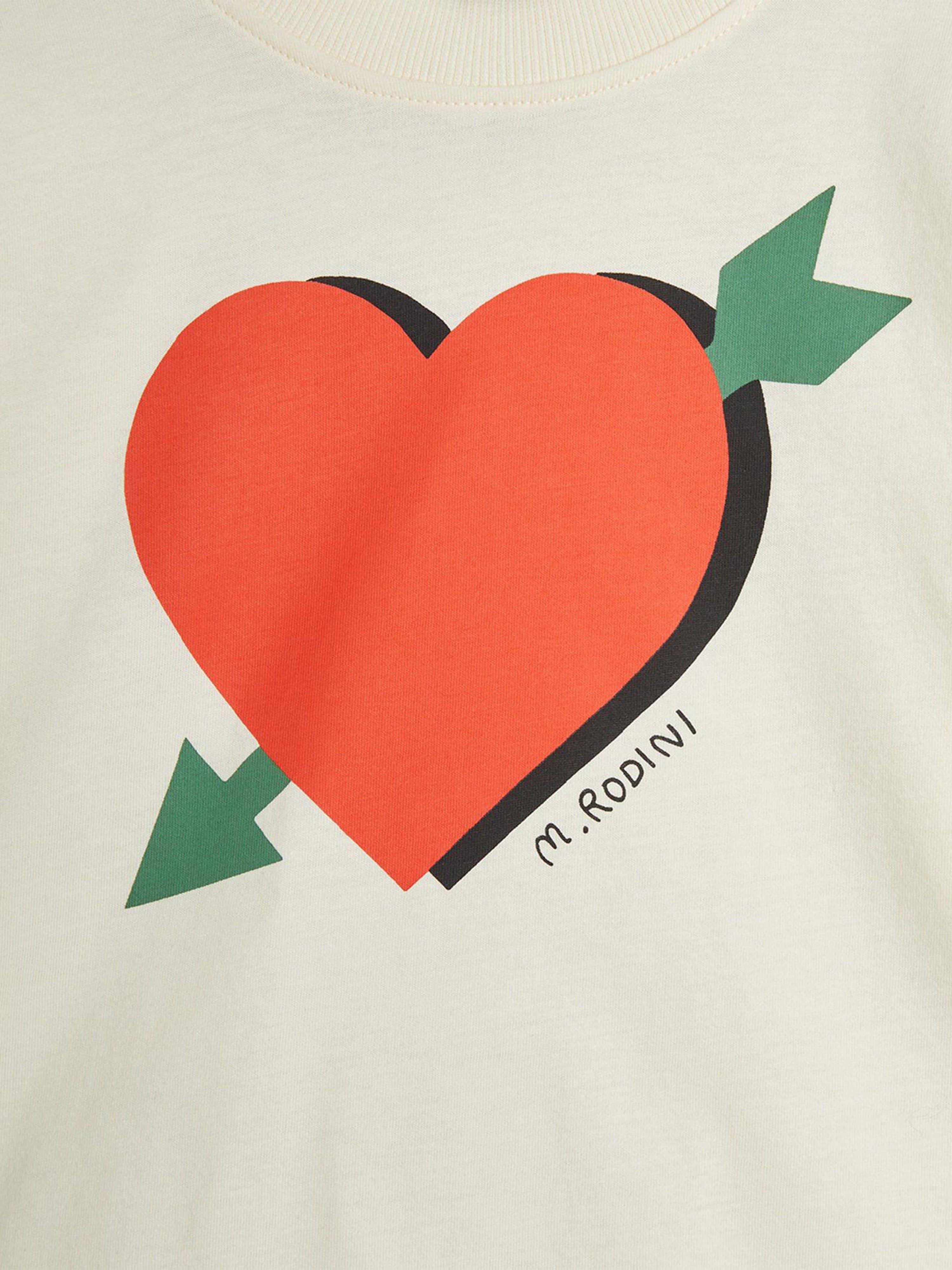 Girls Arrowed Heart Long Sleeve T-Shirt in Ivory