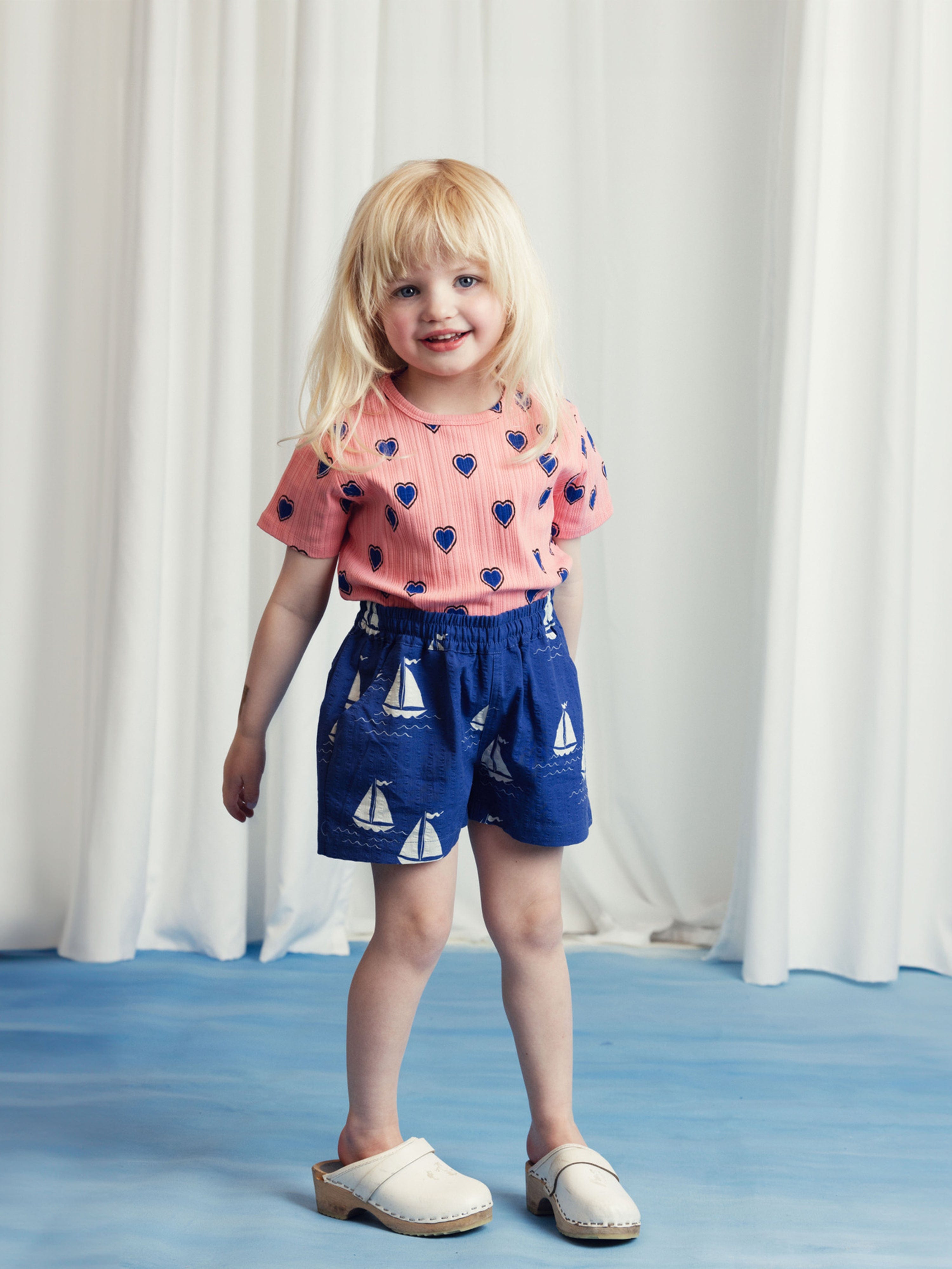 Mini Rodini Boys Sailing Boats AOP Shorts in Blue