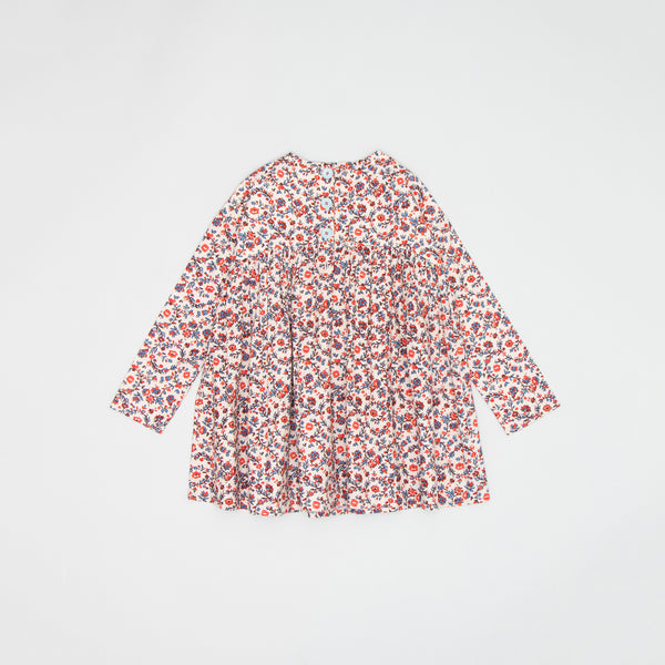 Girls White Floral Cotton Dress