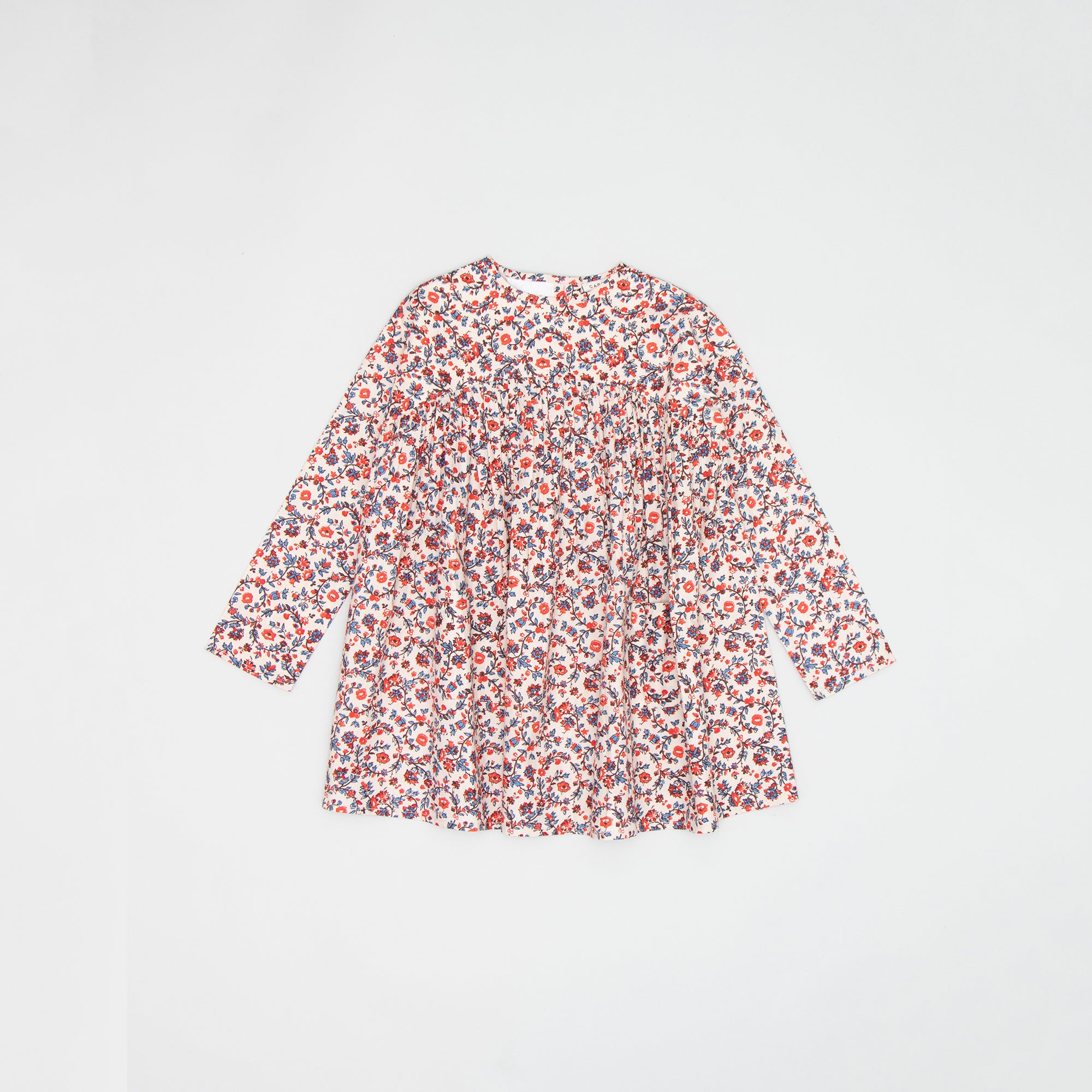 Girls White Floral Cotton Dress