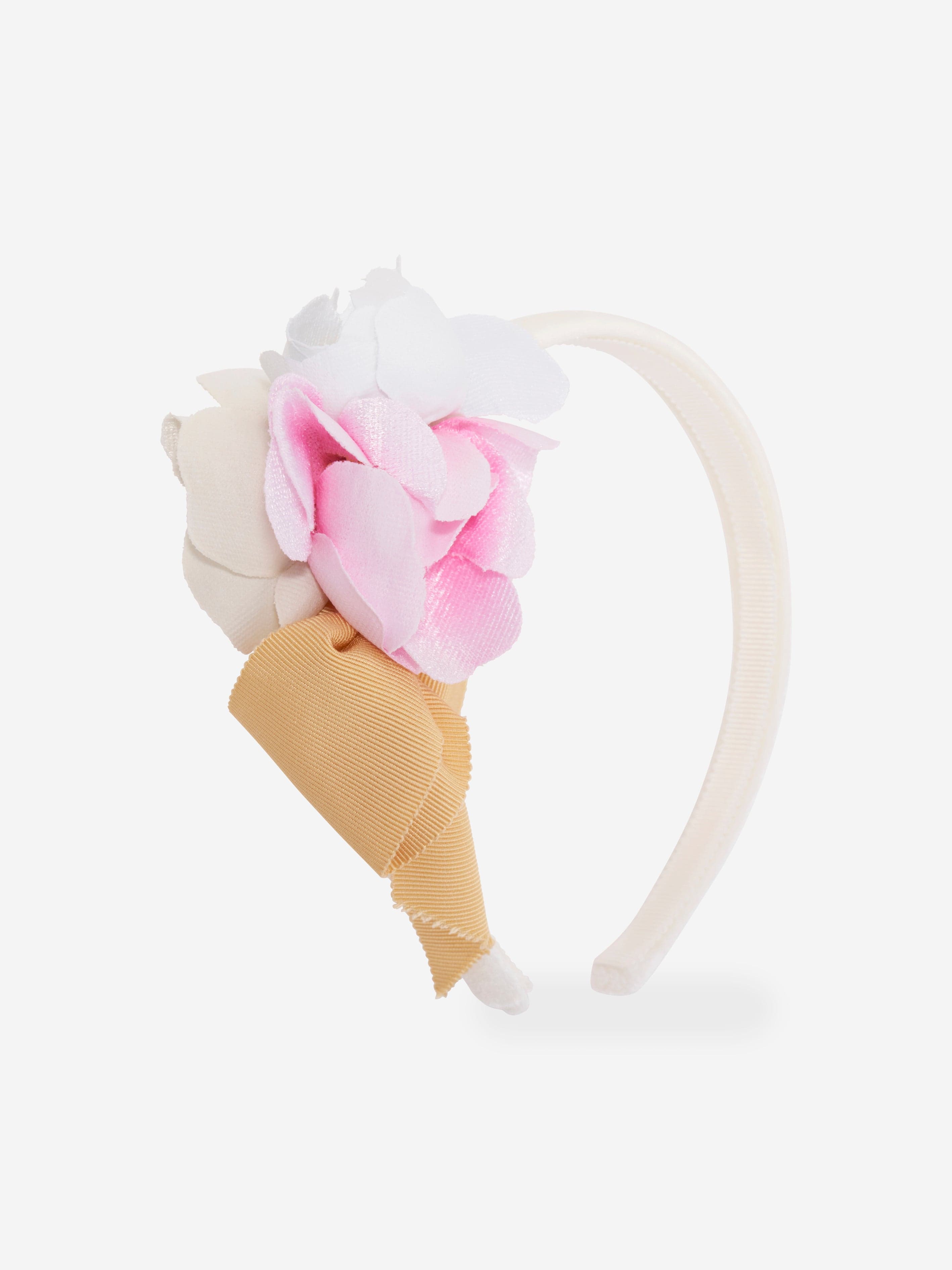 Monnalisa Girls Flower Headband in White