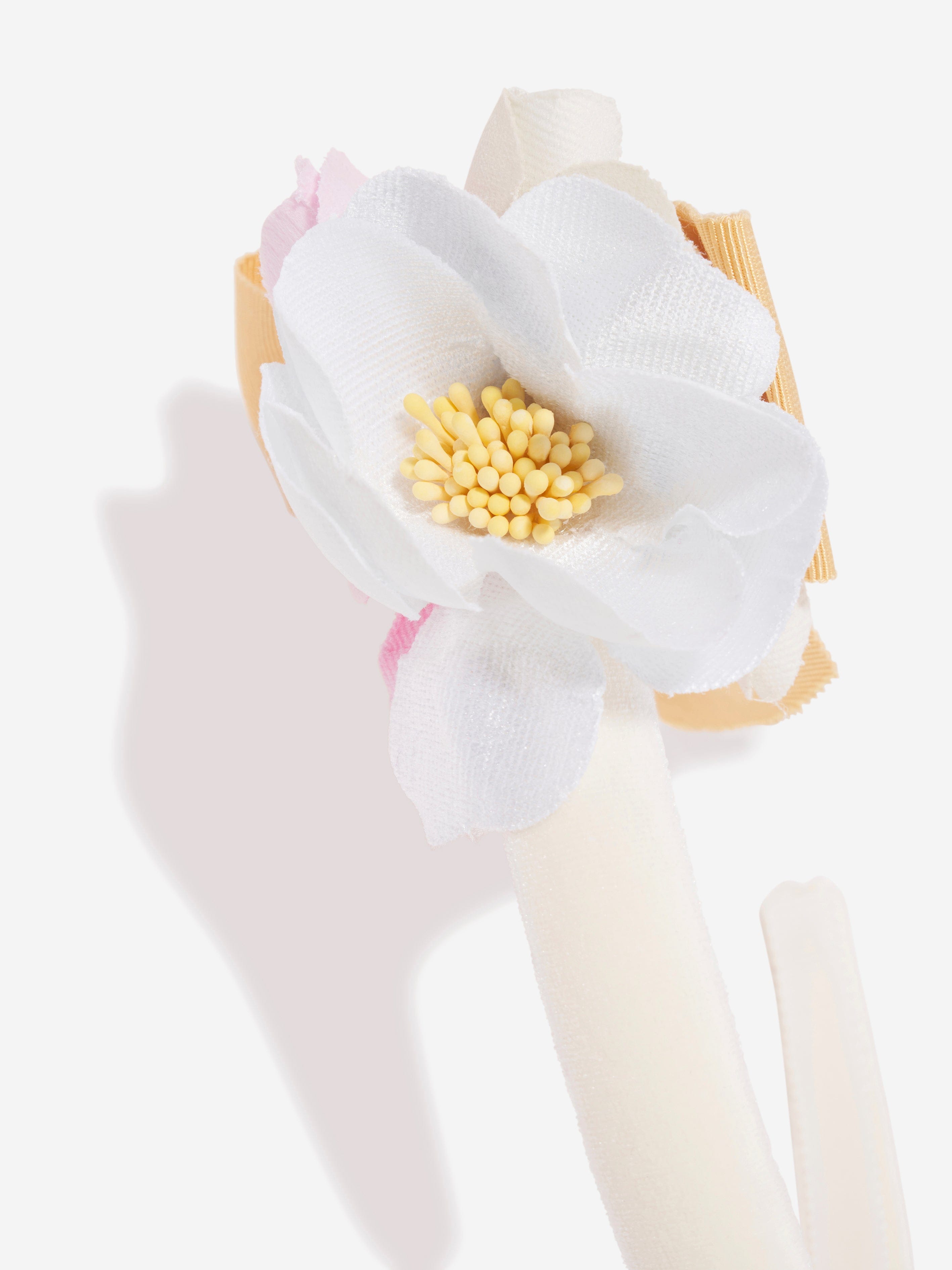 Monnalisa Girls Flower Headband in White