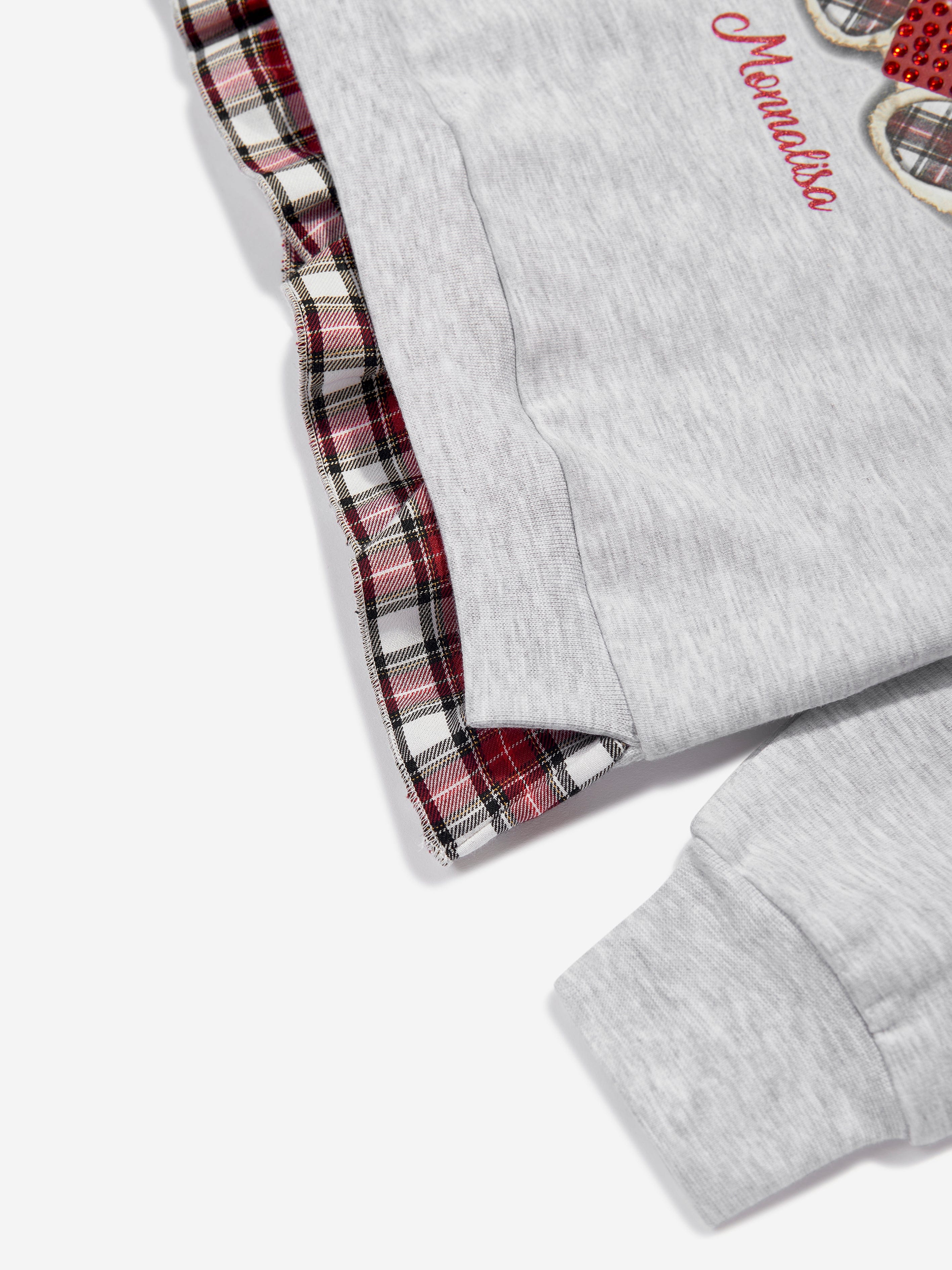 Monnalisa Girls Teddy Bear Sweatshirt in Grey