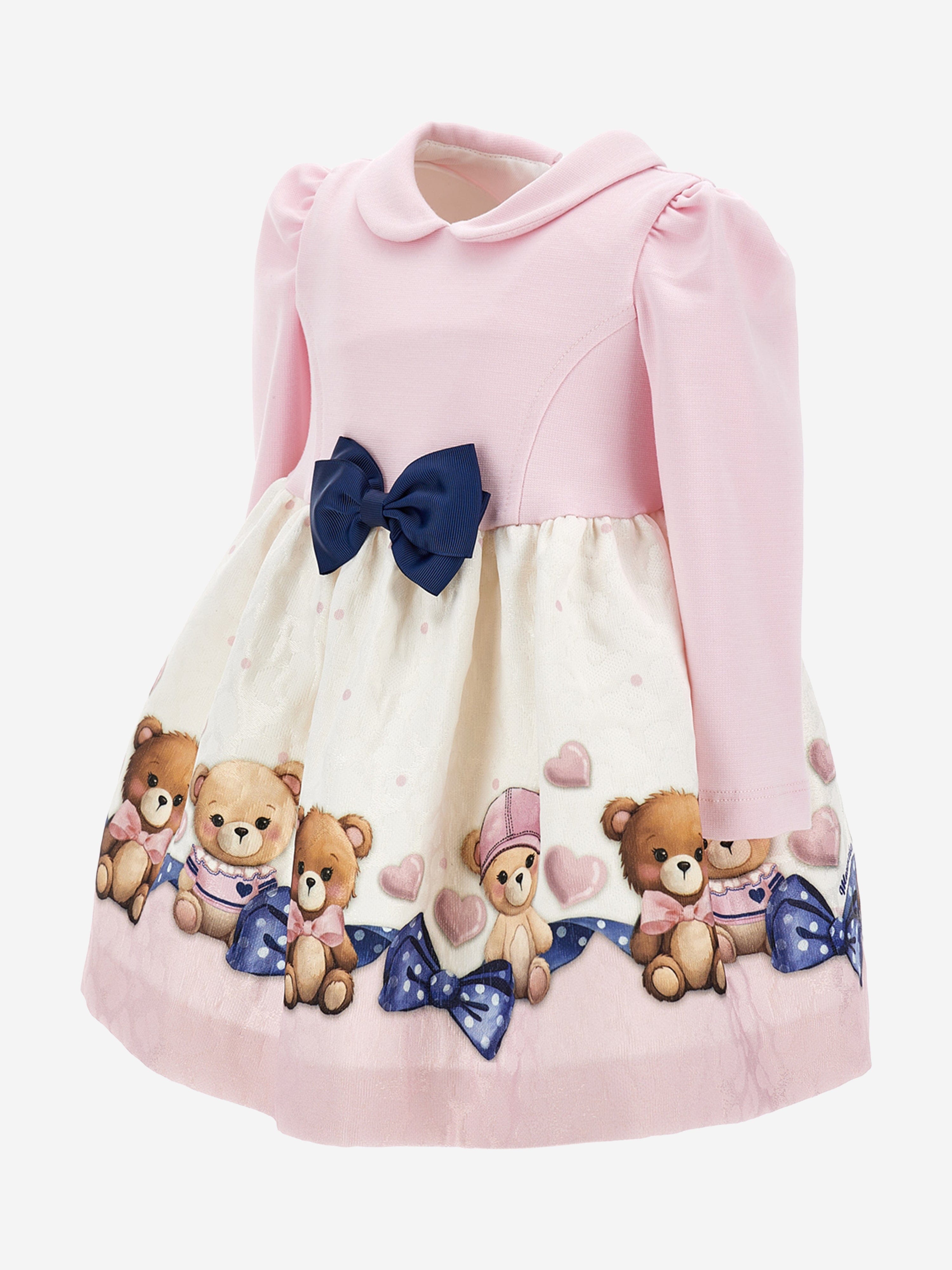 Monnalisa Baby Girls Teddy Bear Dress in Pink