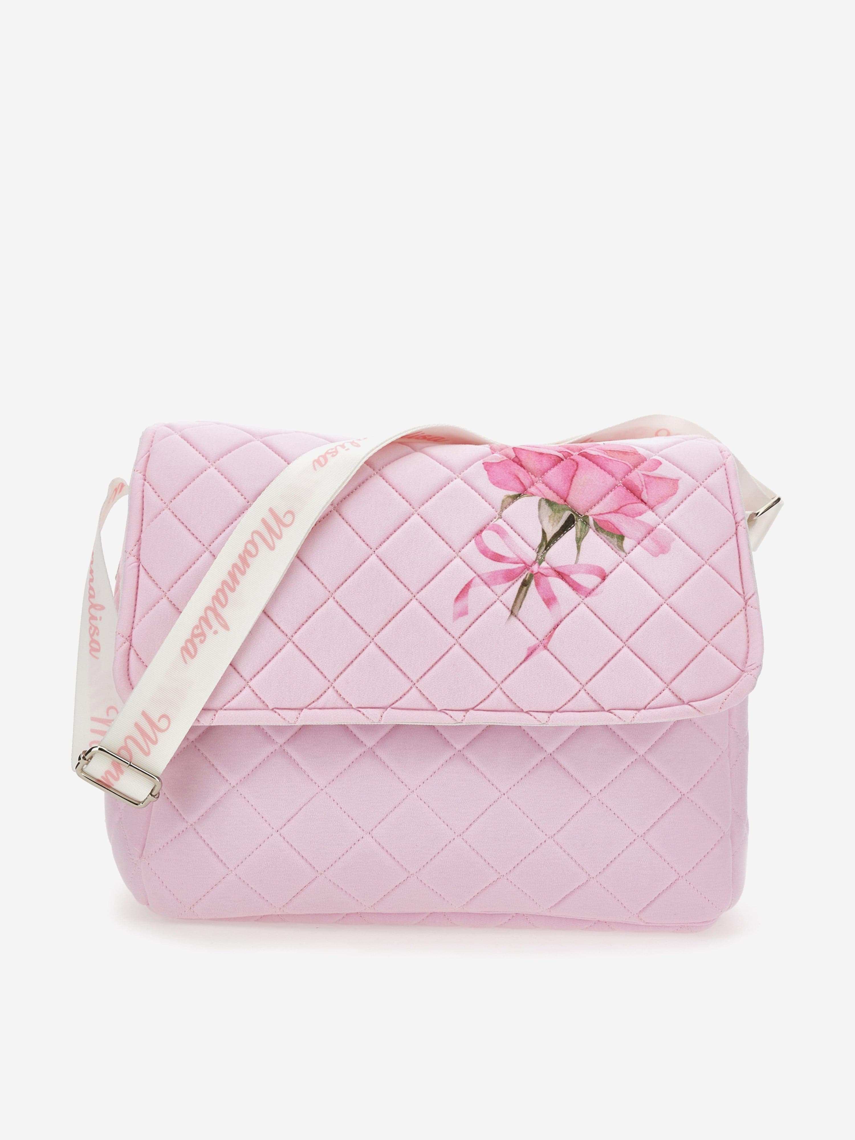 Baby Girls Quilted Rose Changing Bag in Pink (35cm)