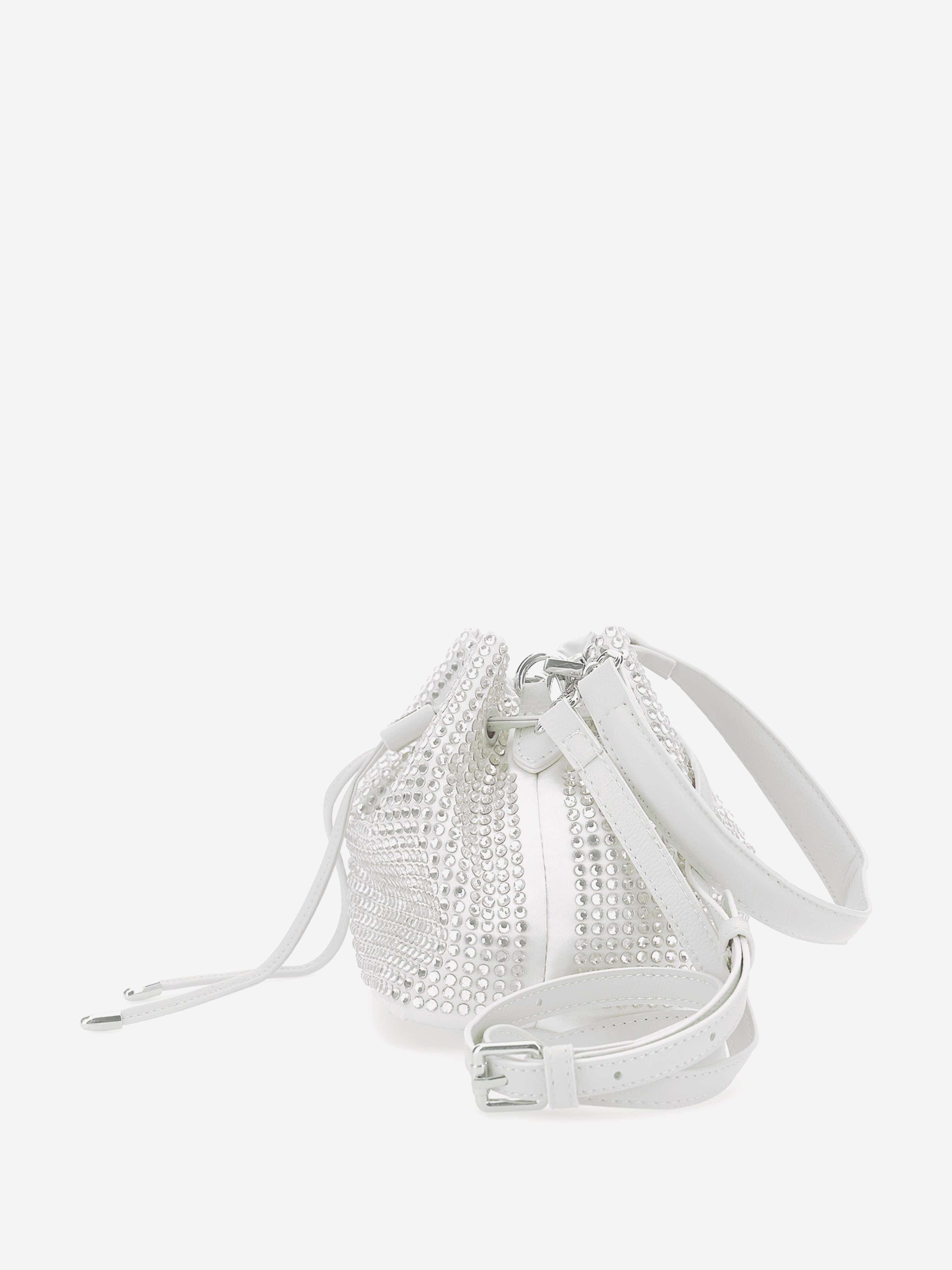Girls Diamante Bucket Bag in Ivory (H:17cm C: 52cm)