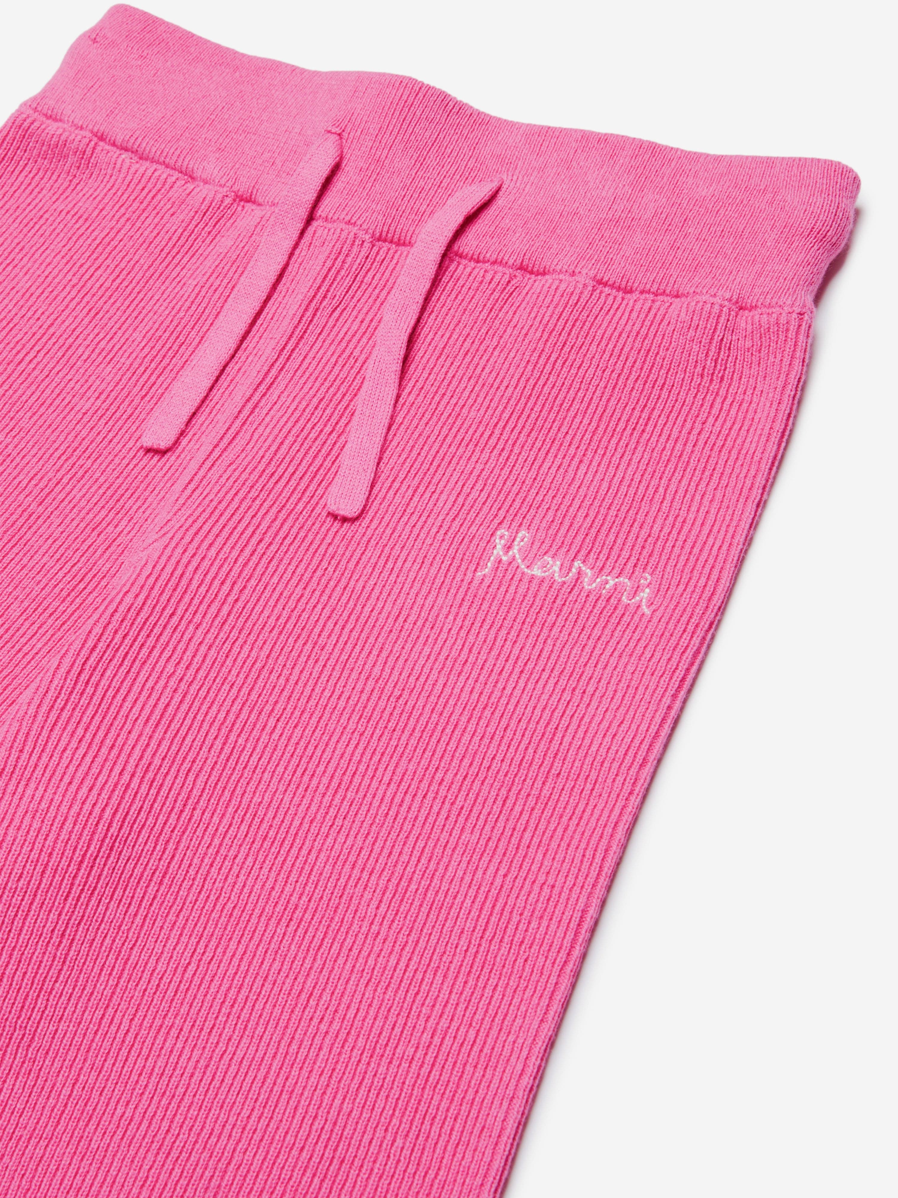 Girls Knitted Trousers in Pink