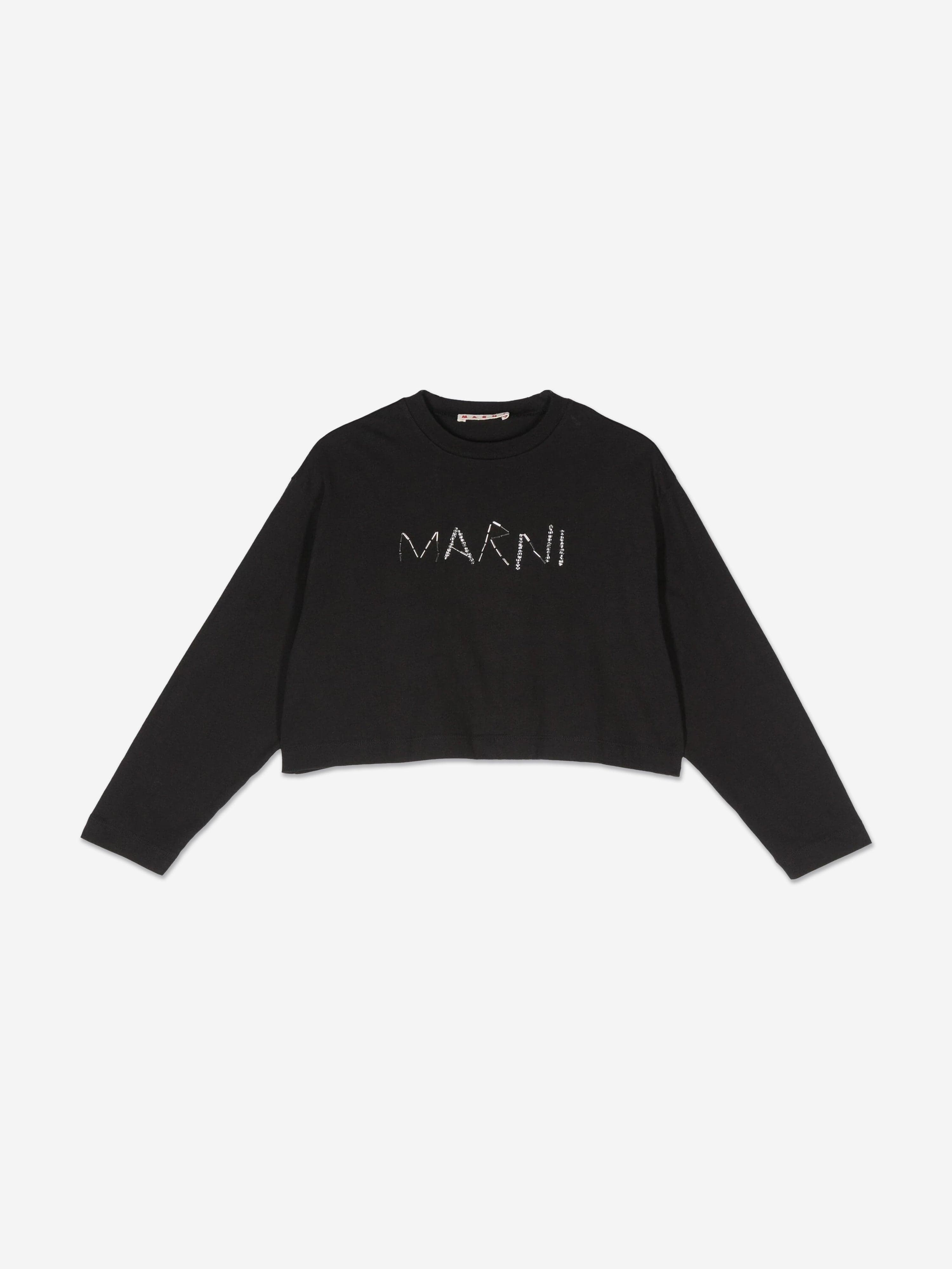 Girls Long Sleeve Logo T-Shirt in Black