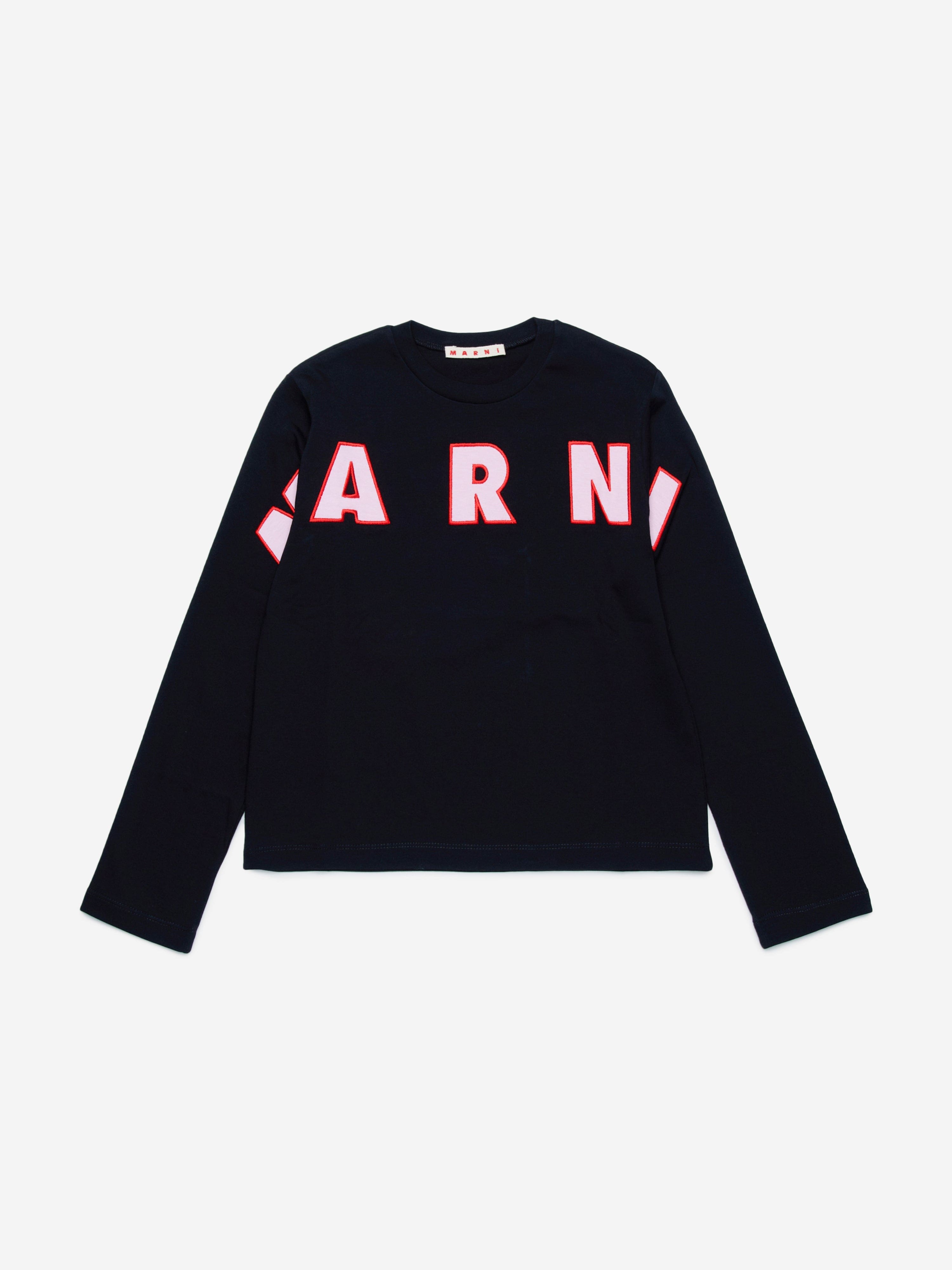 Girls Long Sleeve Logo T-Shirt in Black