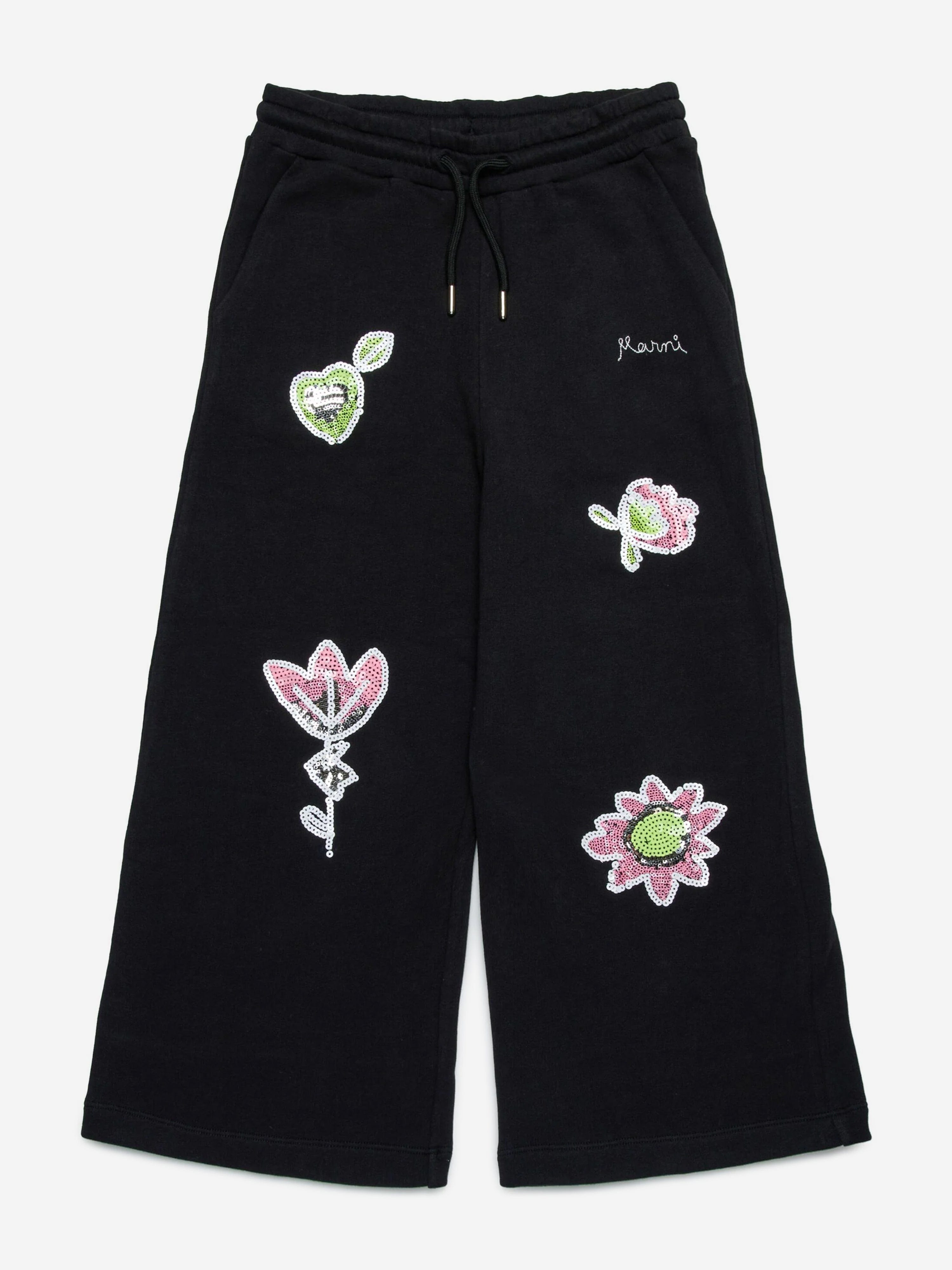 Girls Applique Trousers in Black