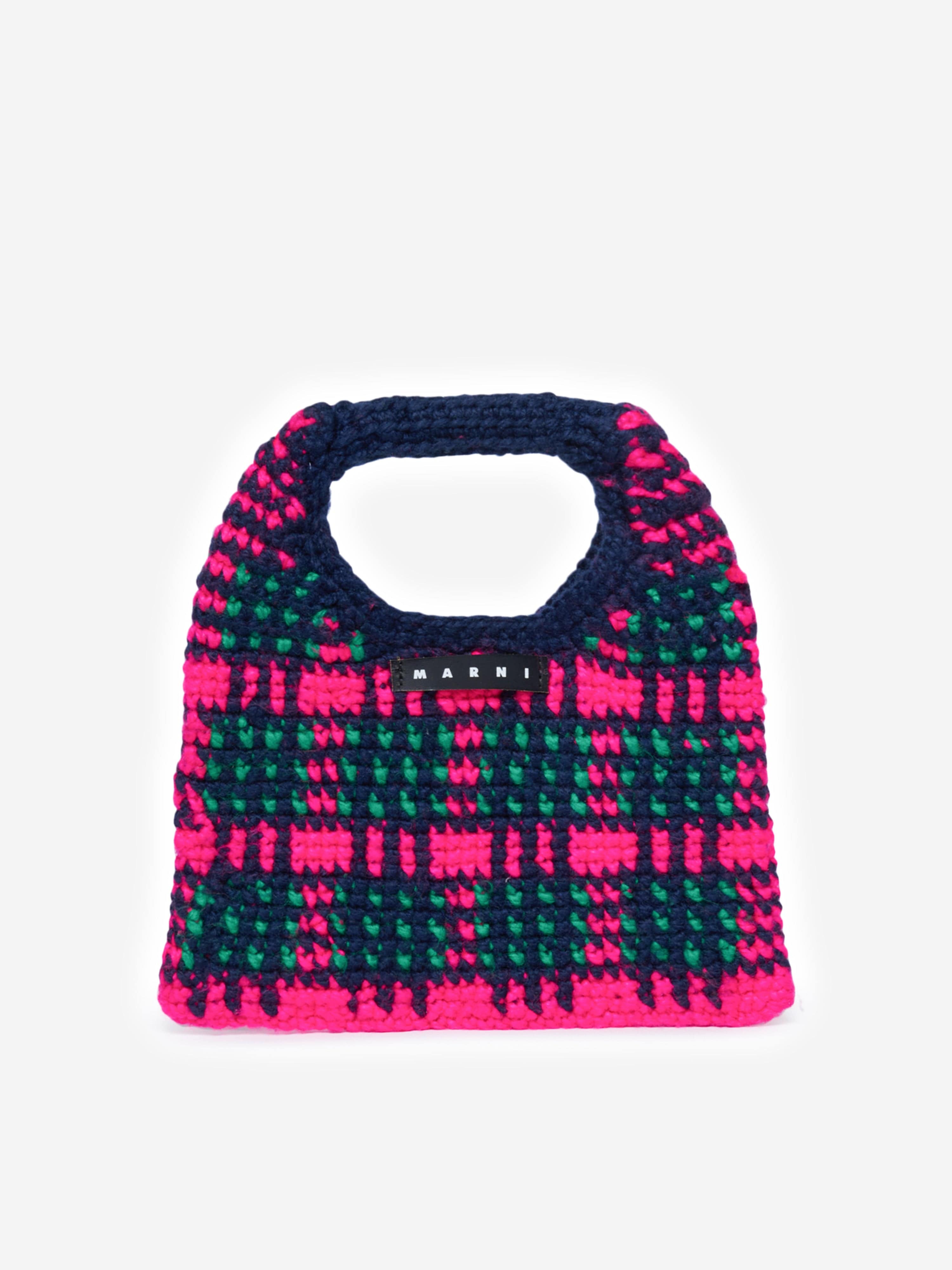 Girls Check Crochet Bag in Multicolour (25cm)