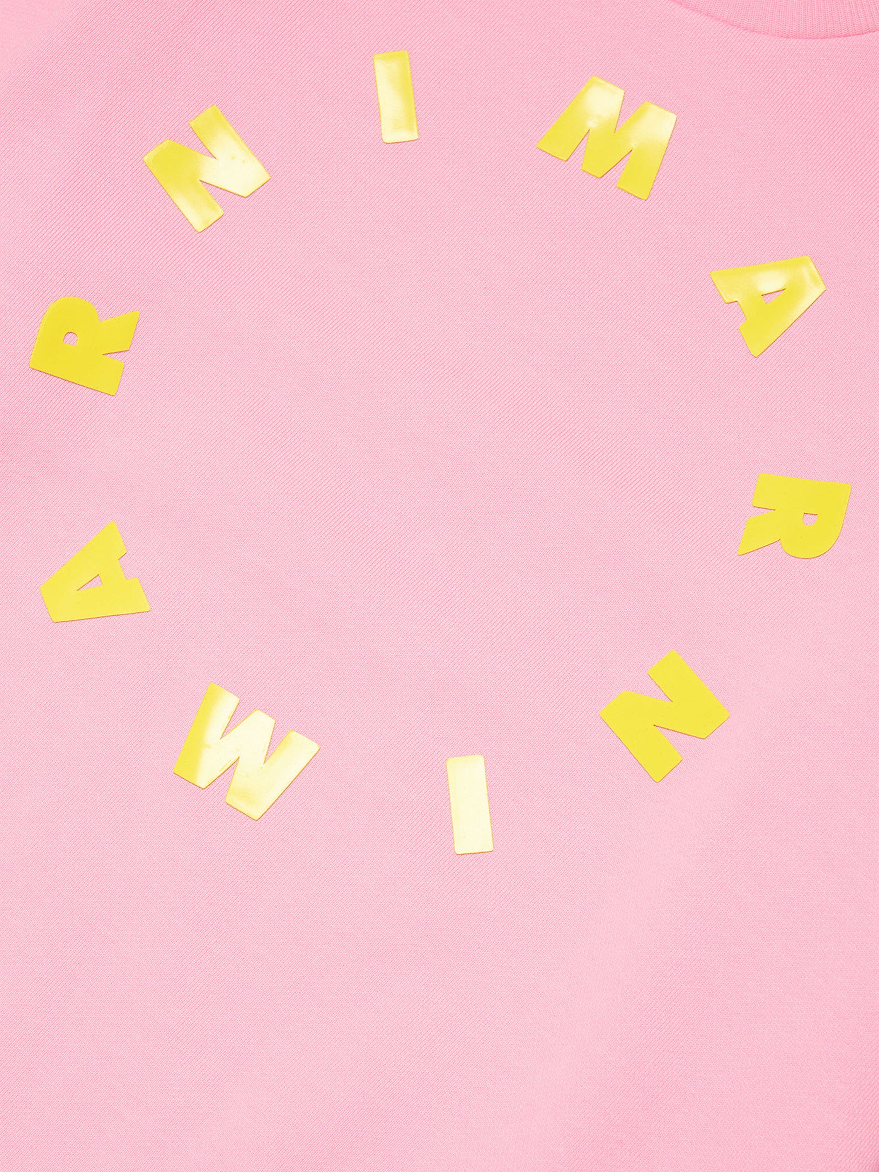 MARNI Kids Roung Logo Sweatshirt in Pink