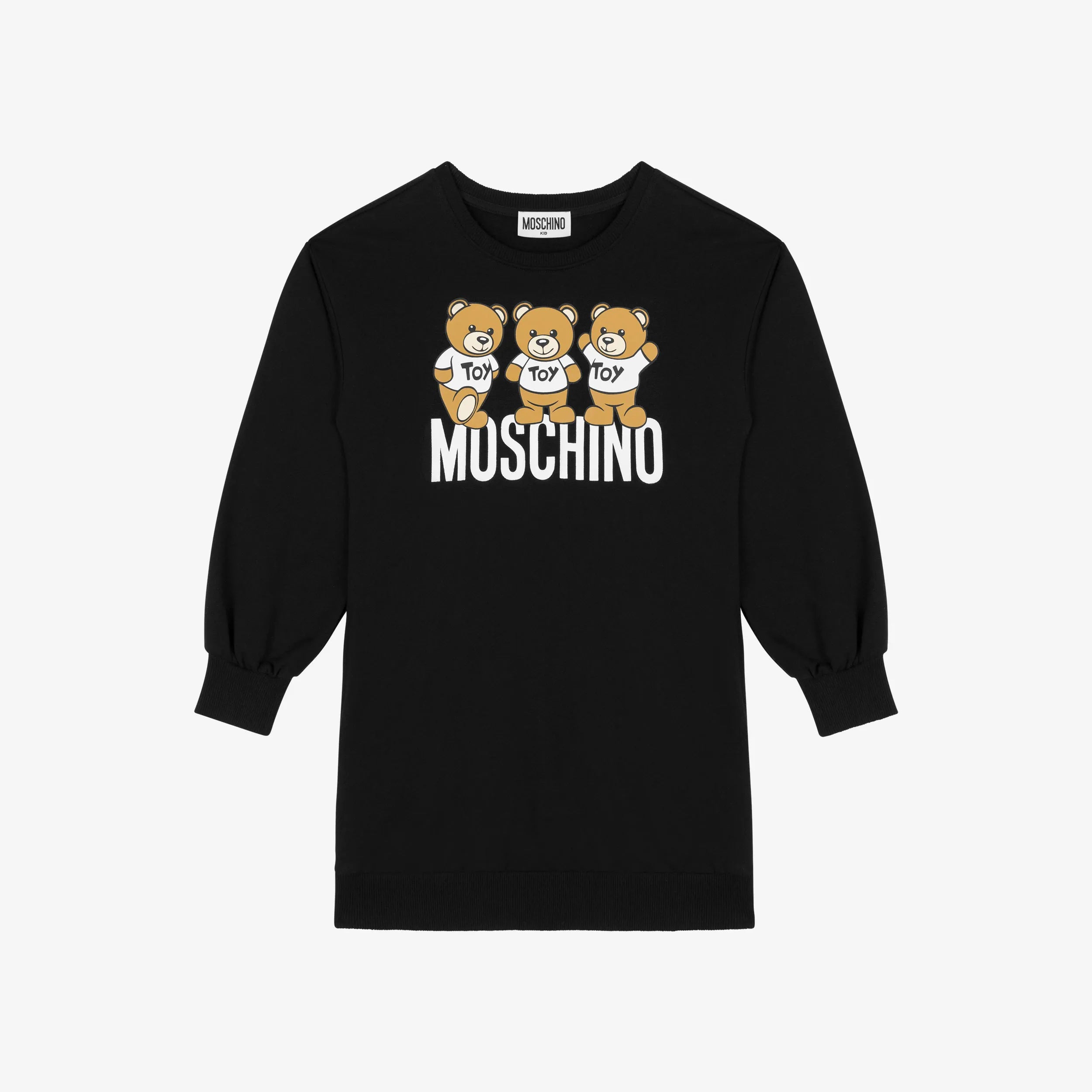 Girls Black Logo Cotton Dress