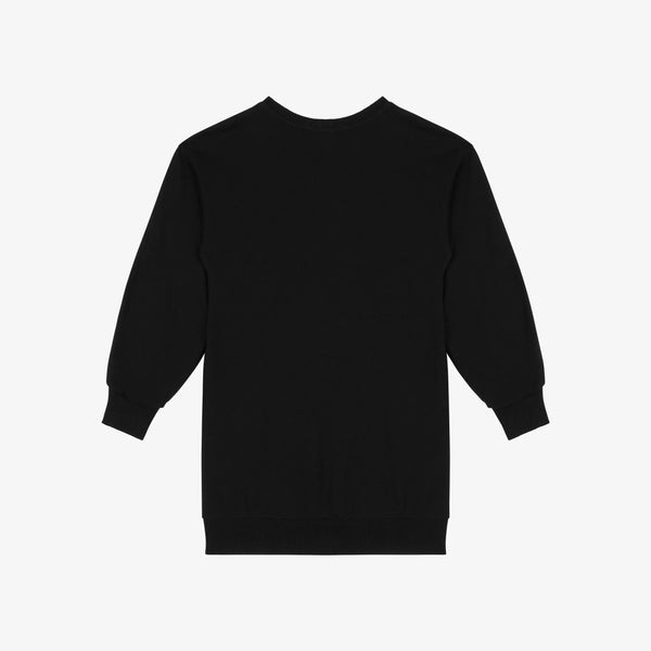 Girls Black Logo Cotton Dress