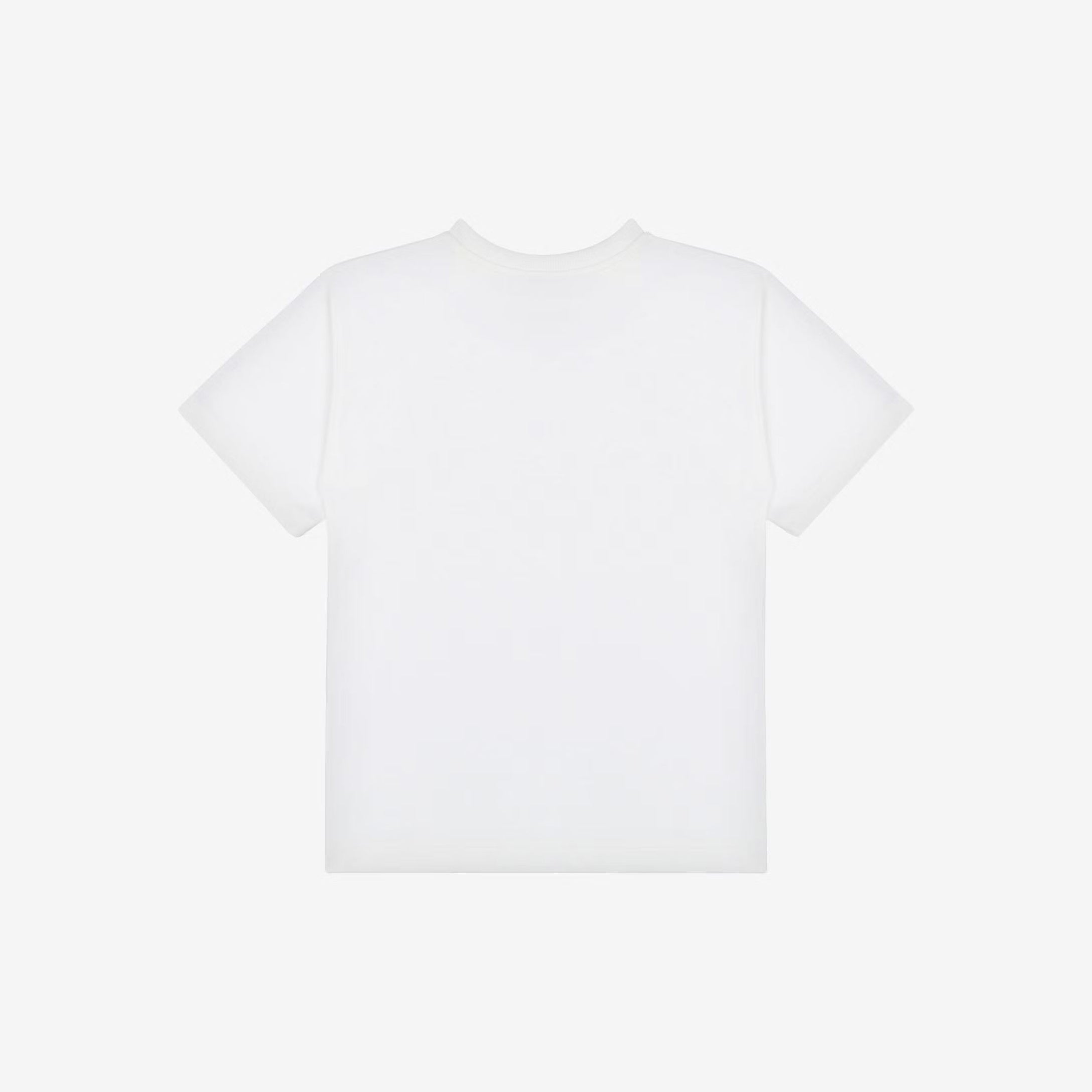 Girls White Printed Logo Cotton T-Shirt