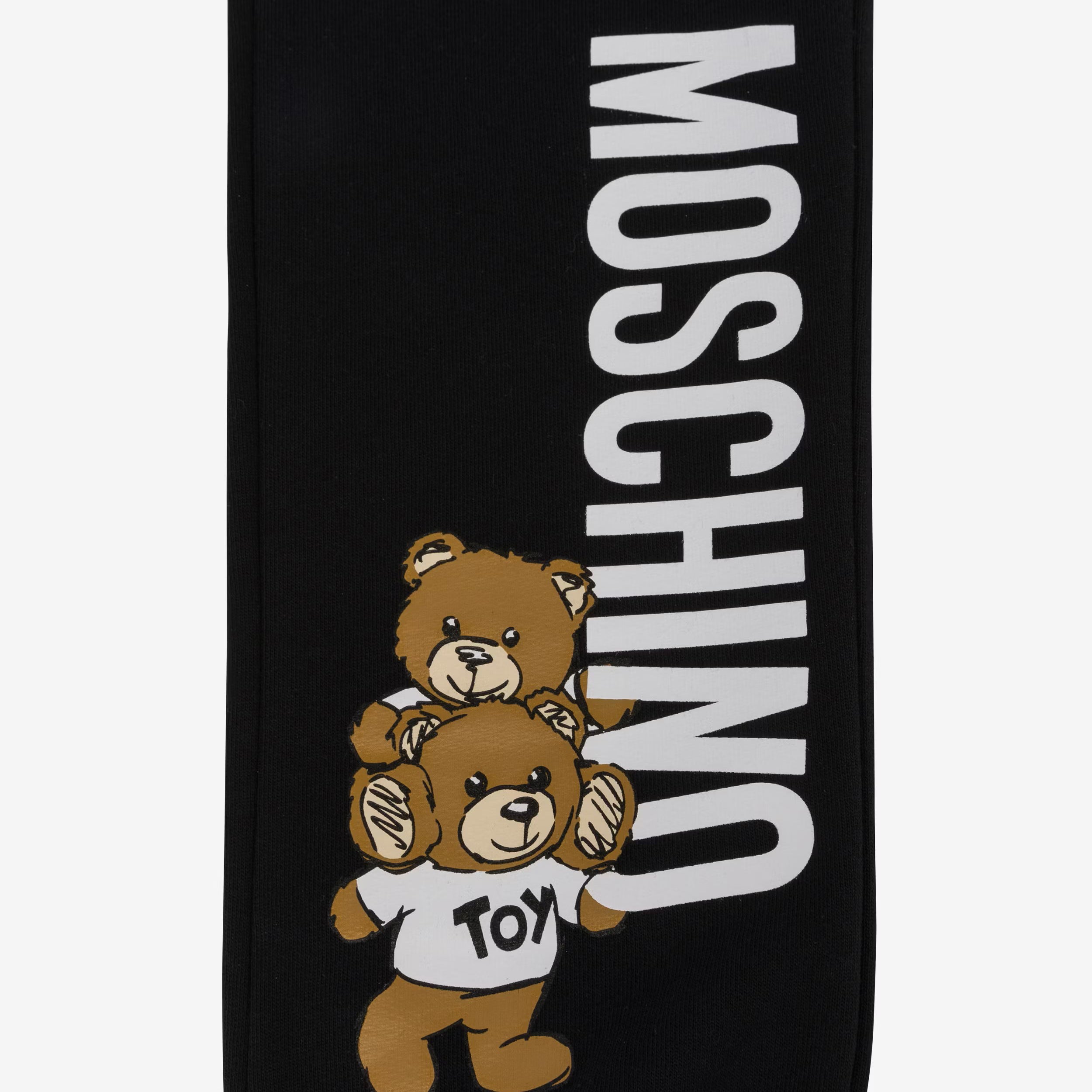 Boys & Girls Black Printed Logo Cotton Trousers