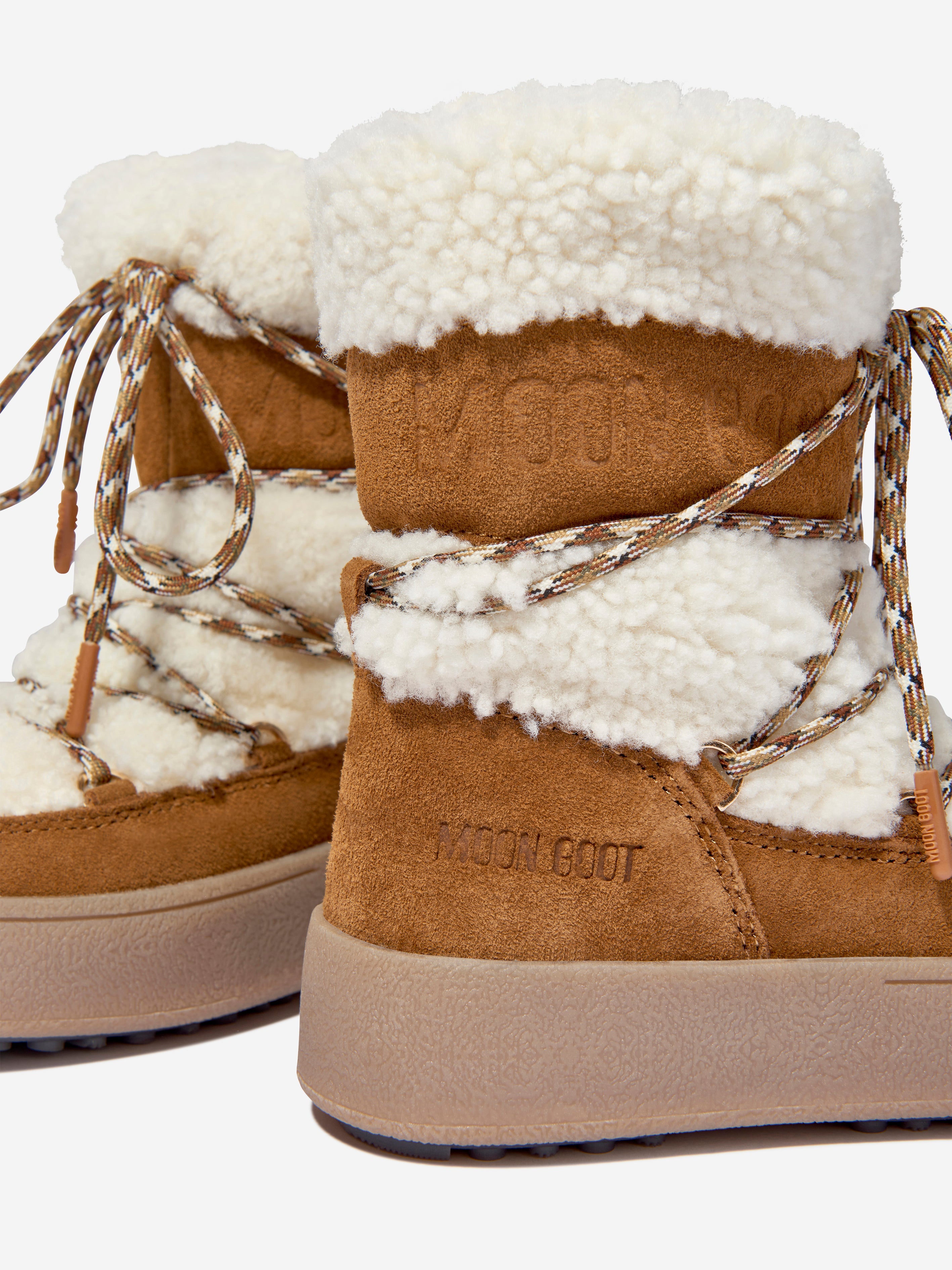 Girls Jtrack Shearling Snow Boots in Brown
