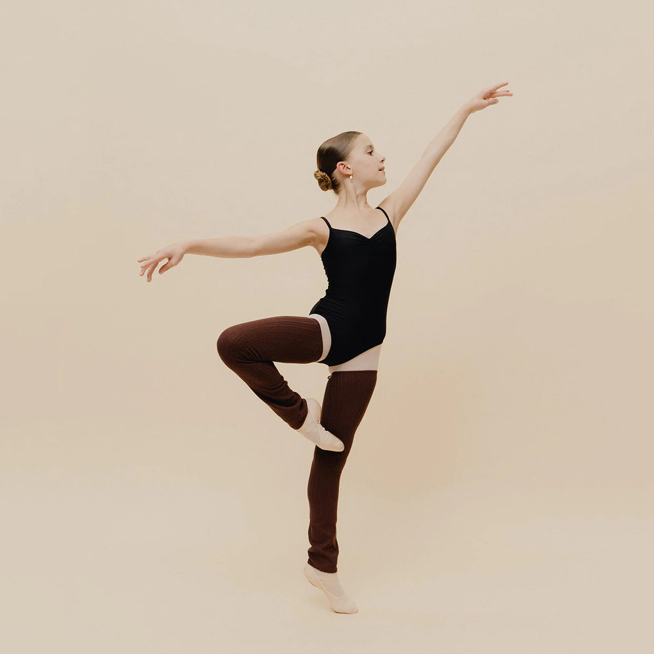 Boys & Girls Brown Ballet Warm Up Socks
