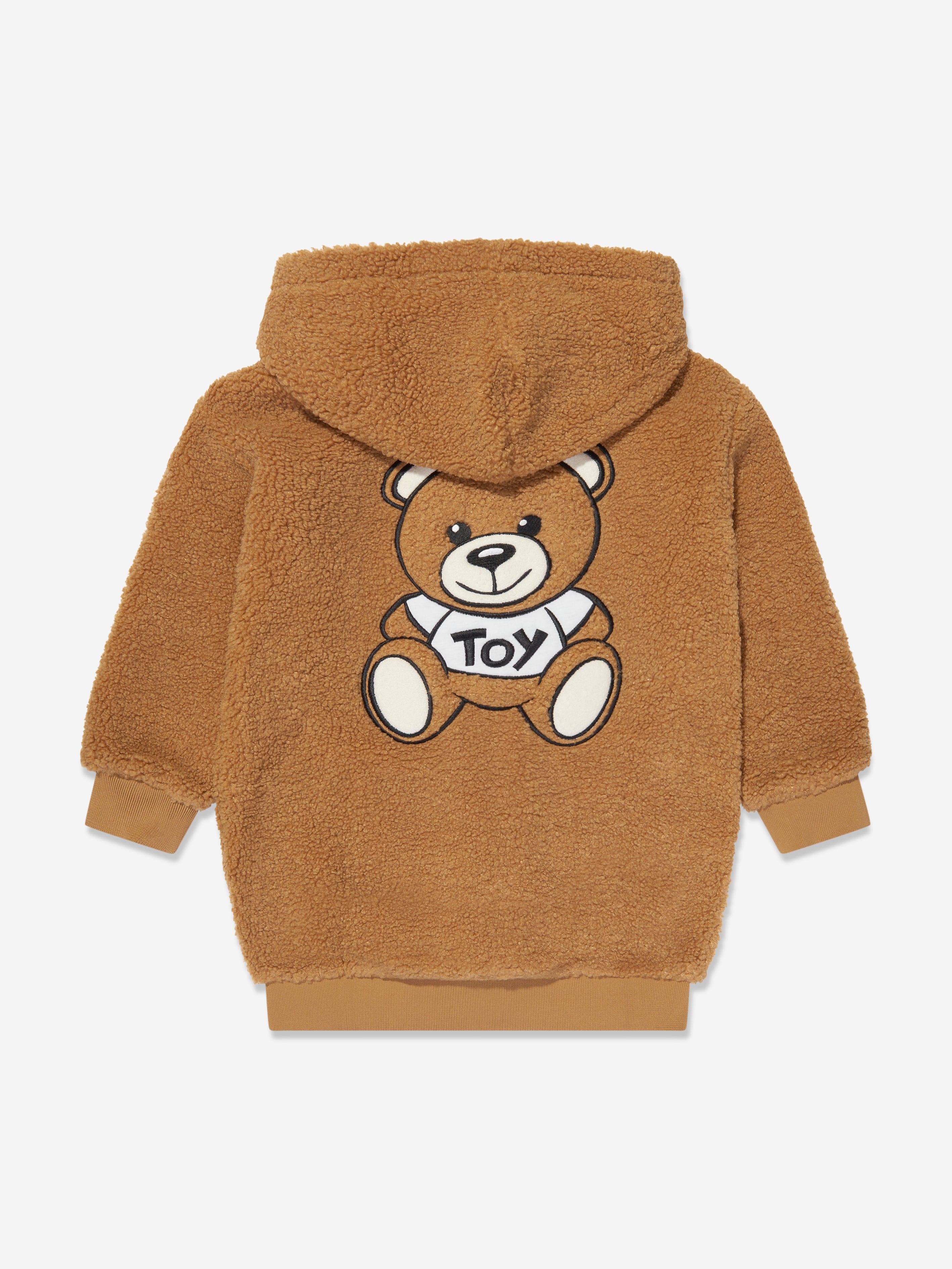 Moschino Girls Teddy Bear Zip Up Top in Brown