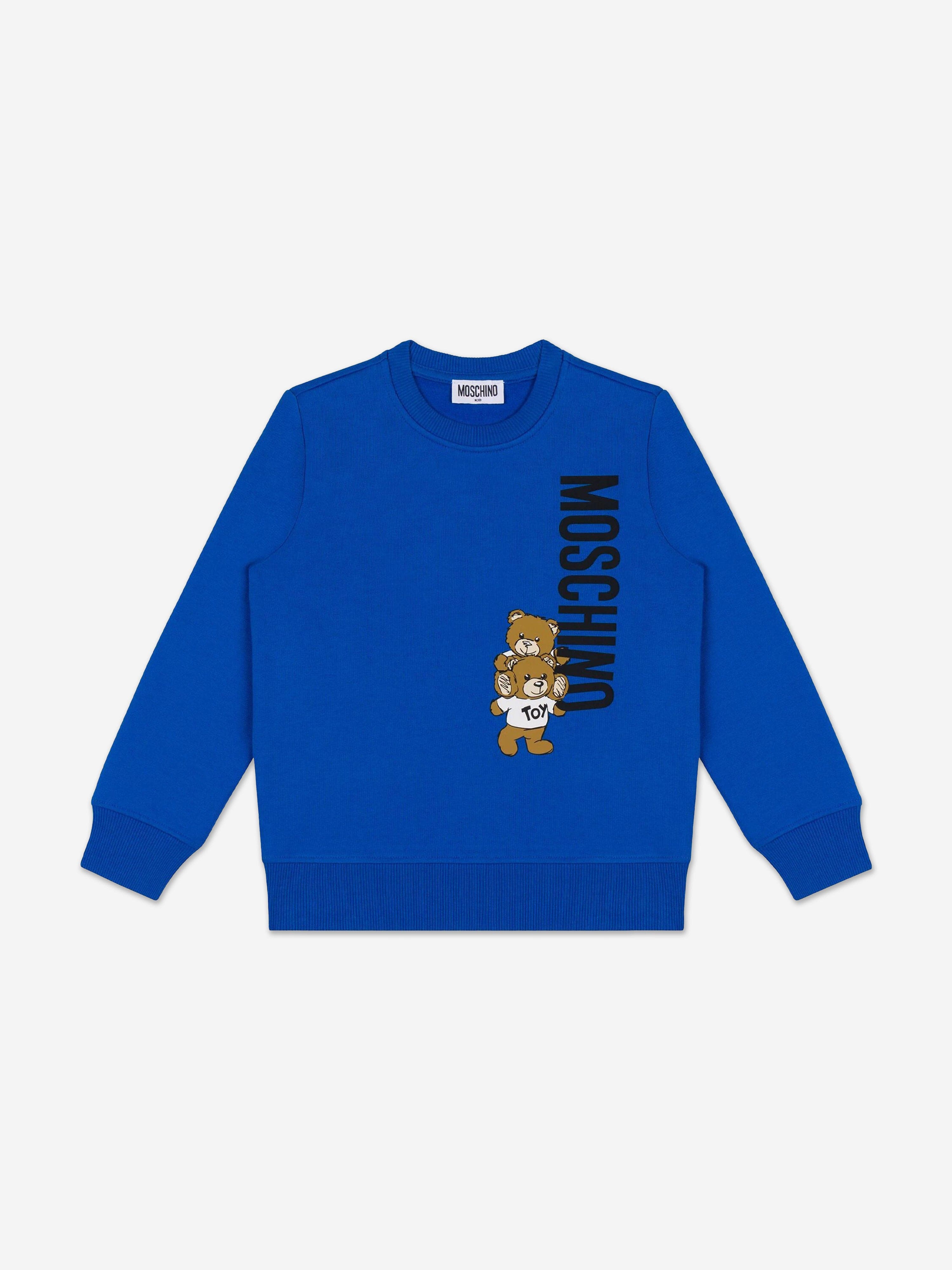 Moschino Kids Teddy Bear Logo Sweatshirt in Blue