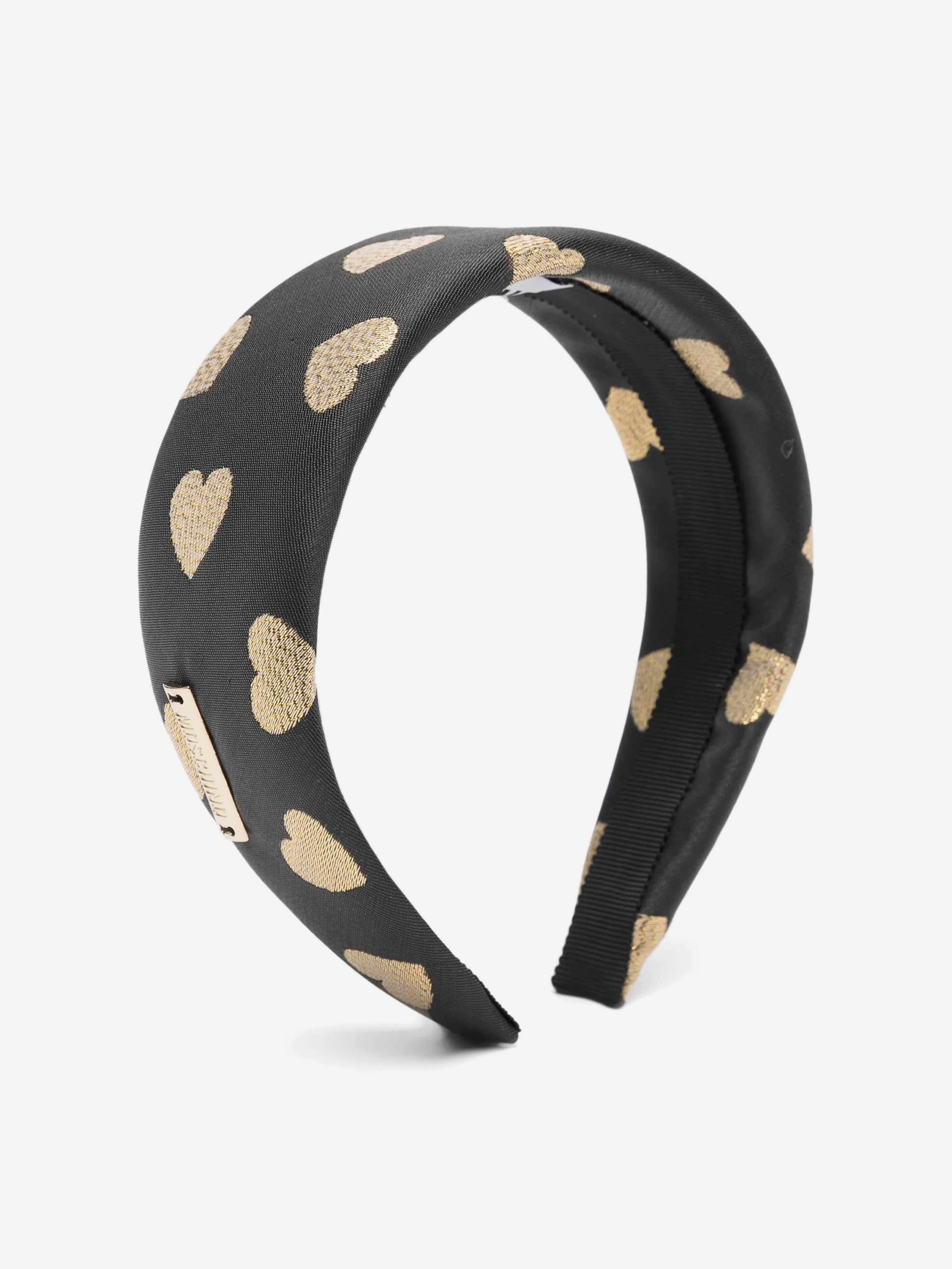 Girls Hearts Headband in Black
