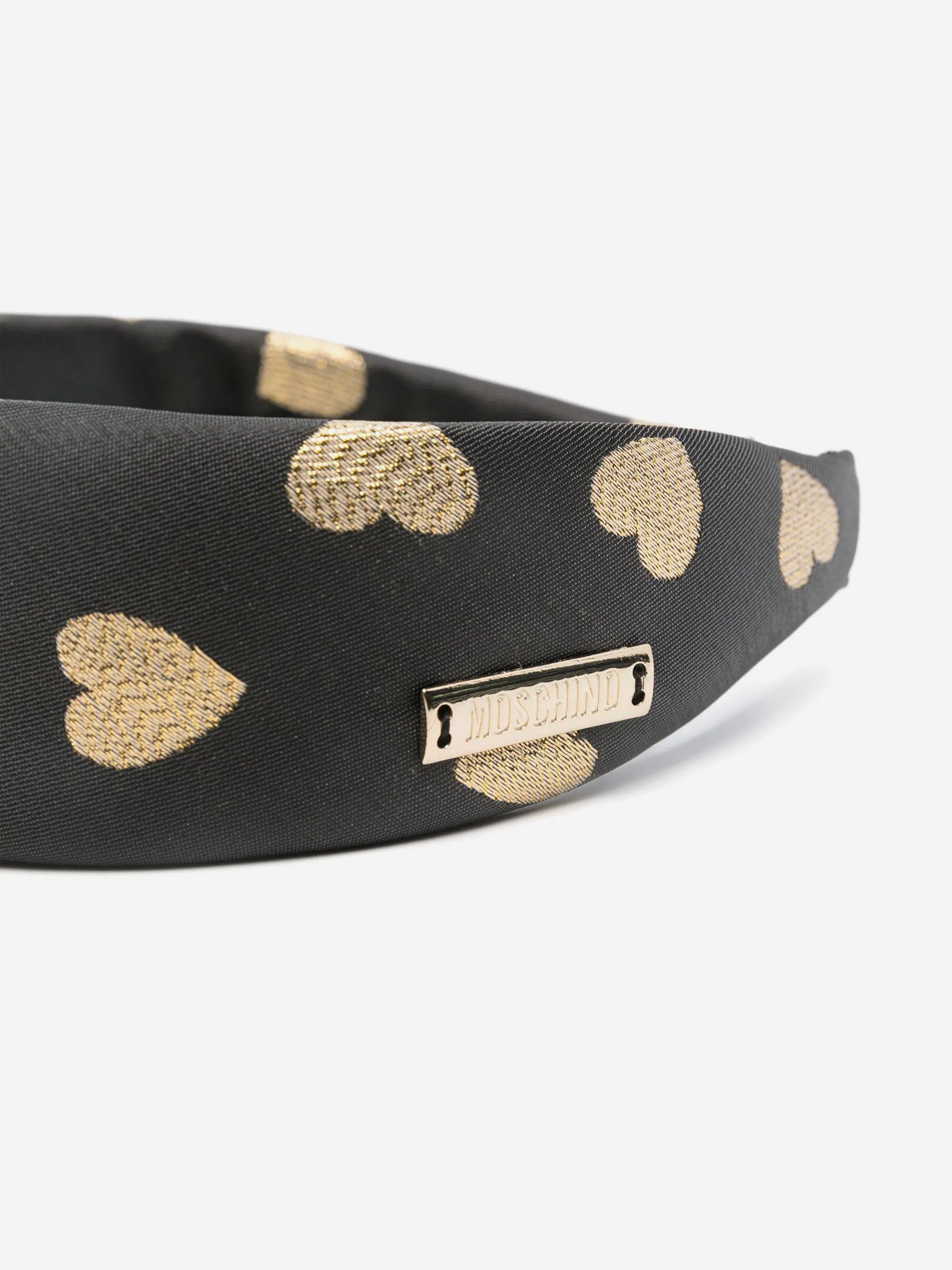 Girls Hearts Headband in Black