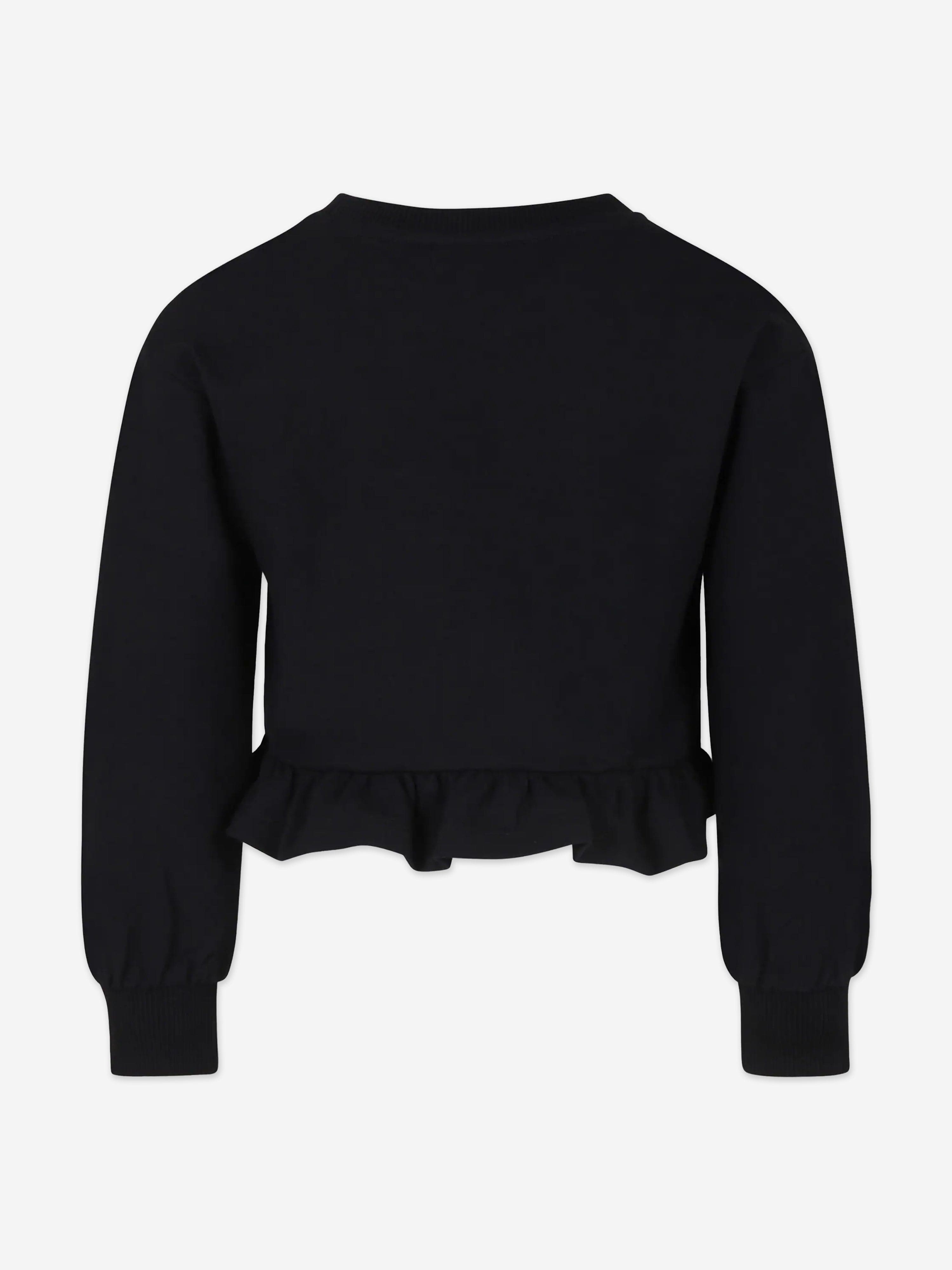 Girls Teddy Bear Logo Sweatshirt in Black