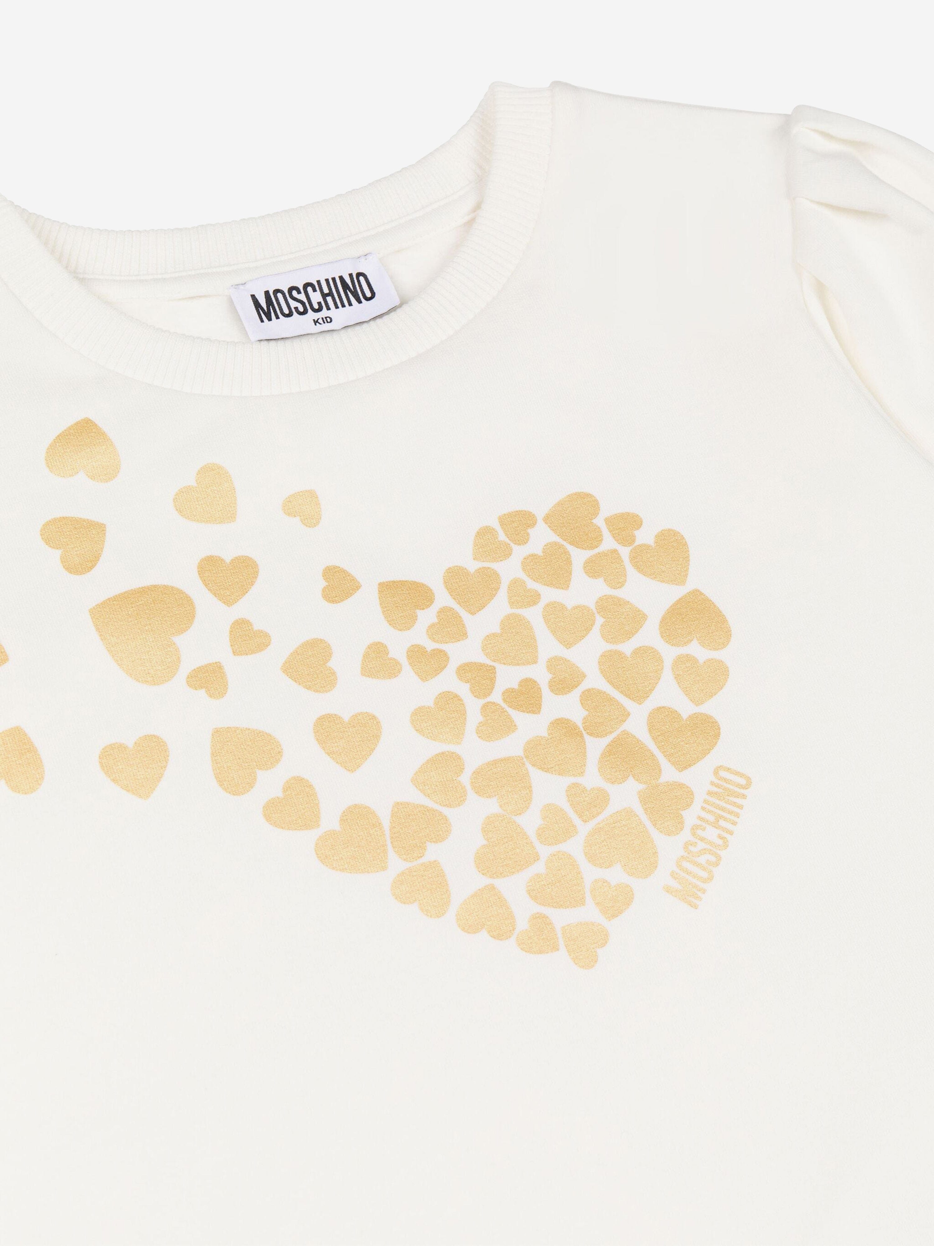 Girls Heart Logo Sweatshirt in Ivory