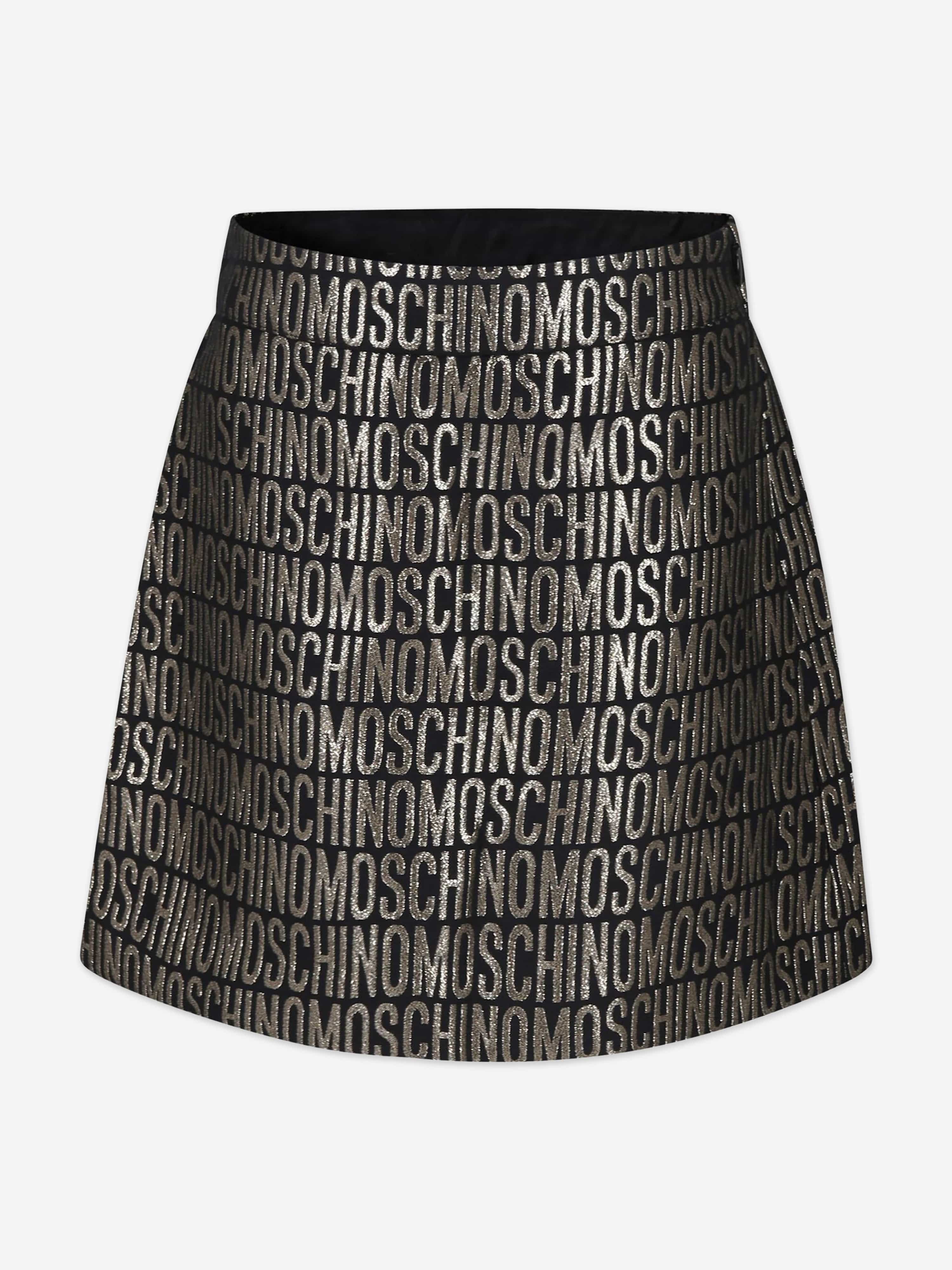 Moschino Girls Logo Skirt in Gold