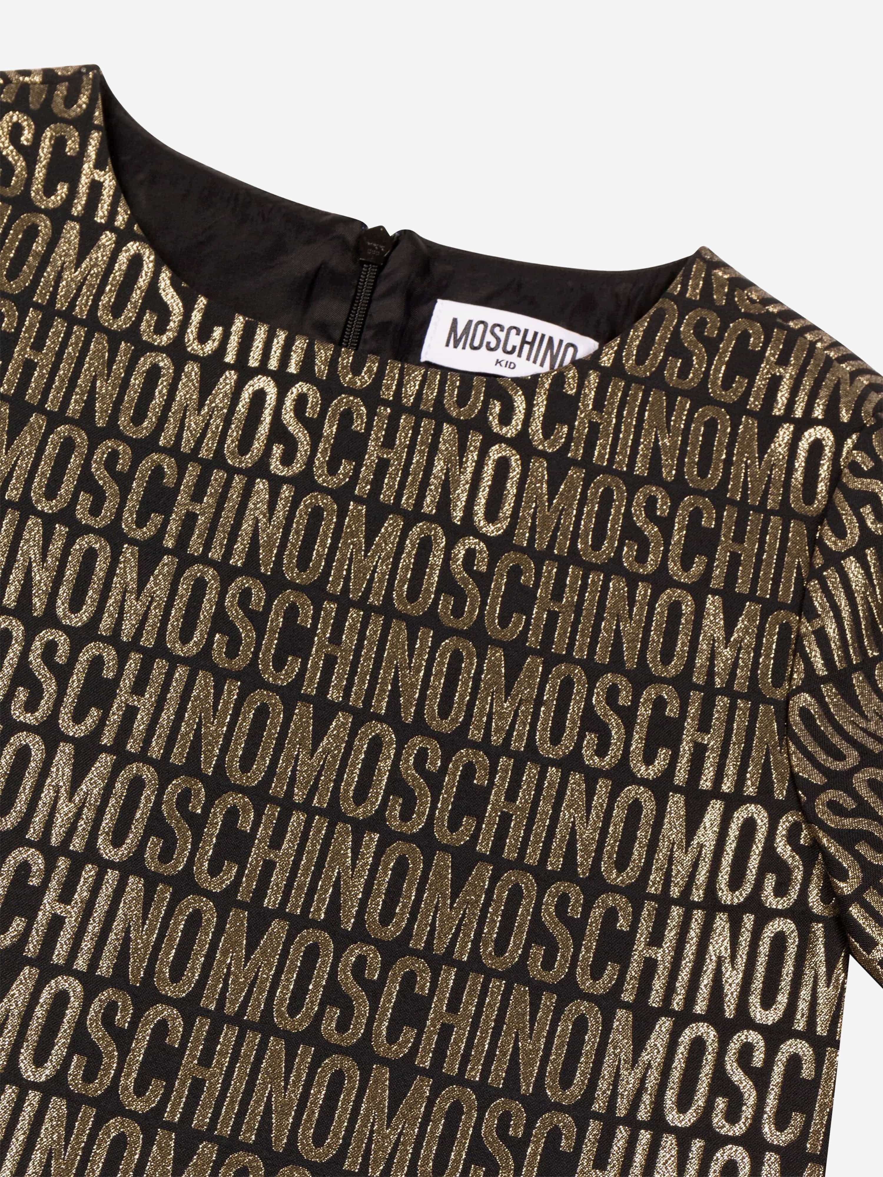 Girls Logo Dress in Gold