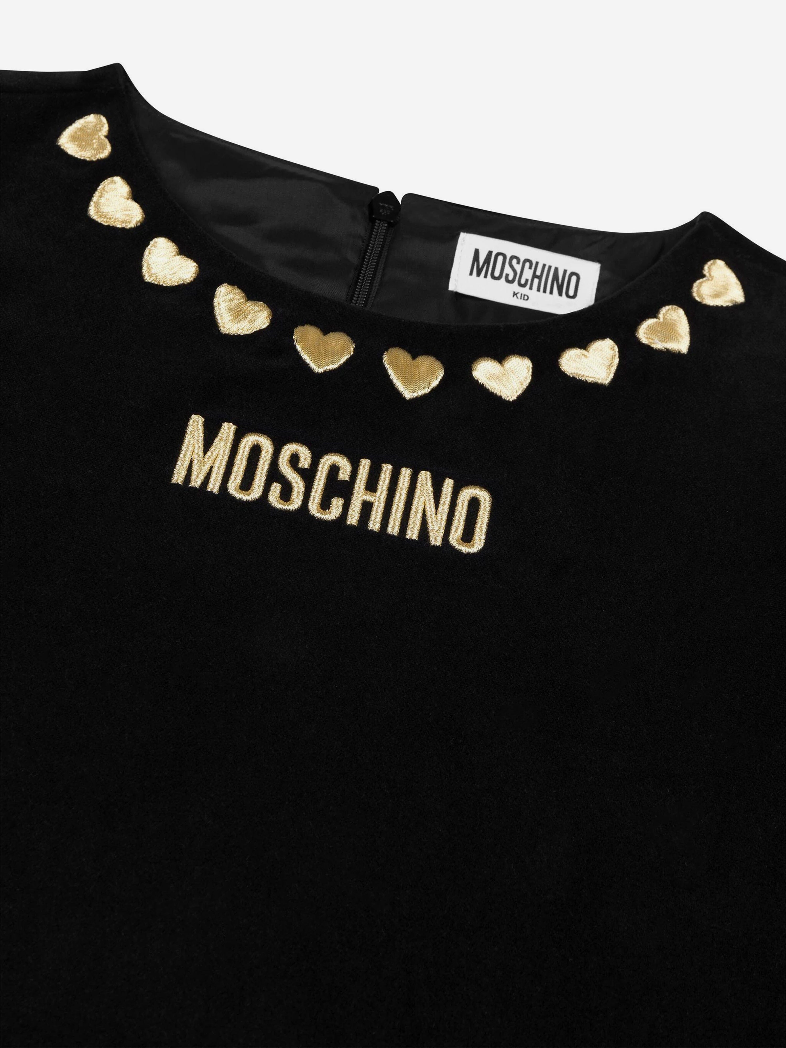 Girls Logo Hearts Dress in Black