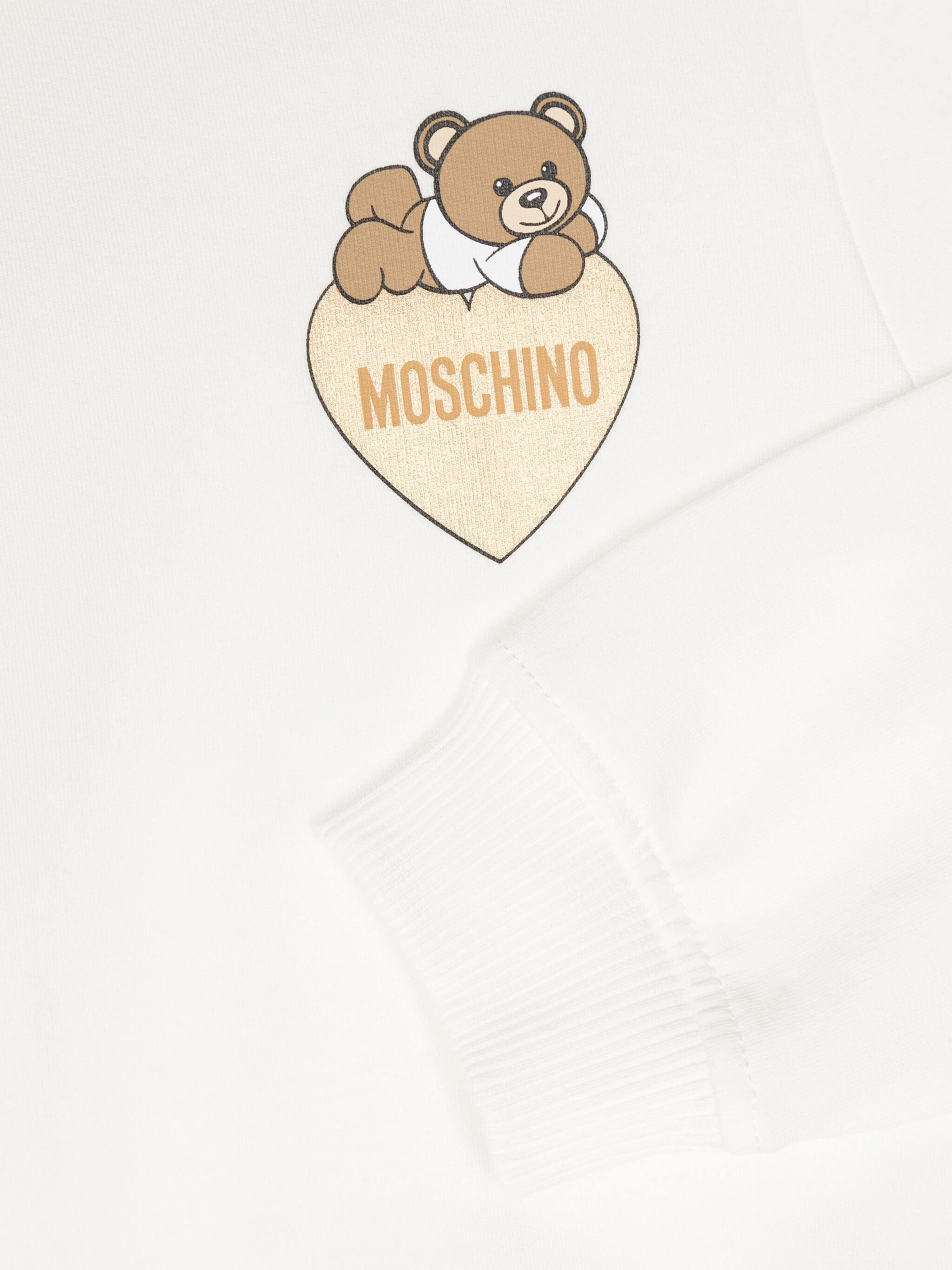 Girls Bear Heart Logo Sweatshirt in Ivory