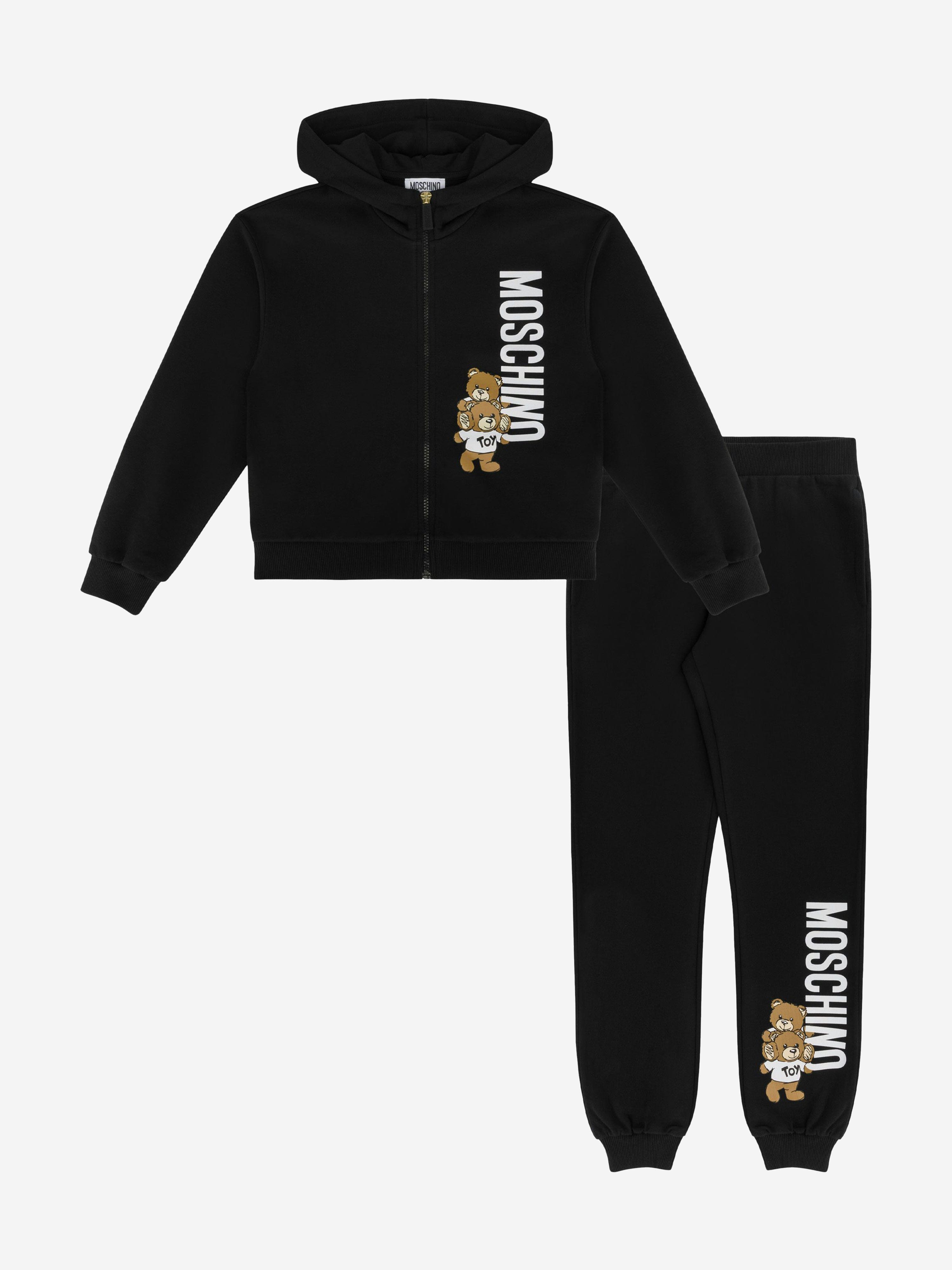 Kids Teddy Bear Logo Tracksuit in Black