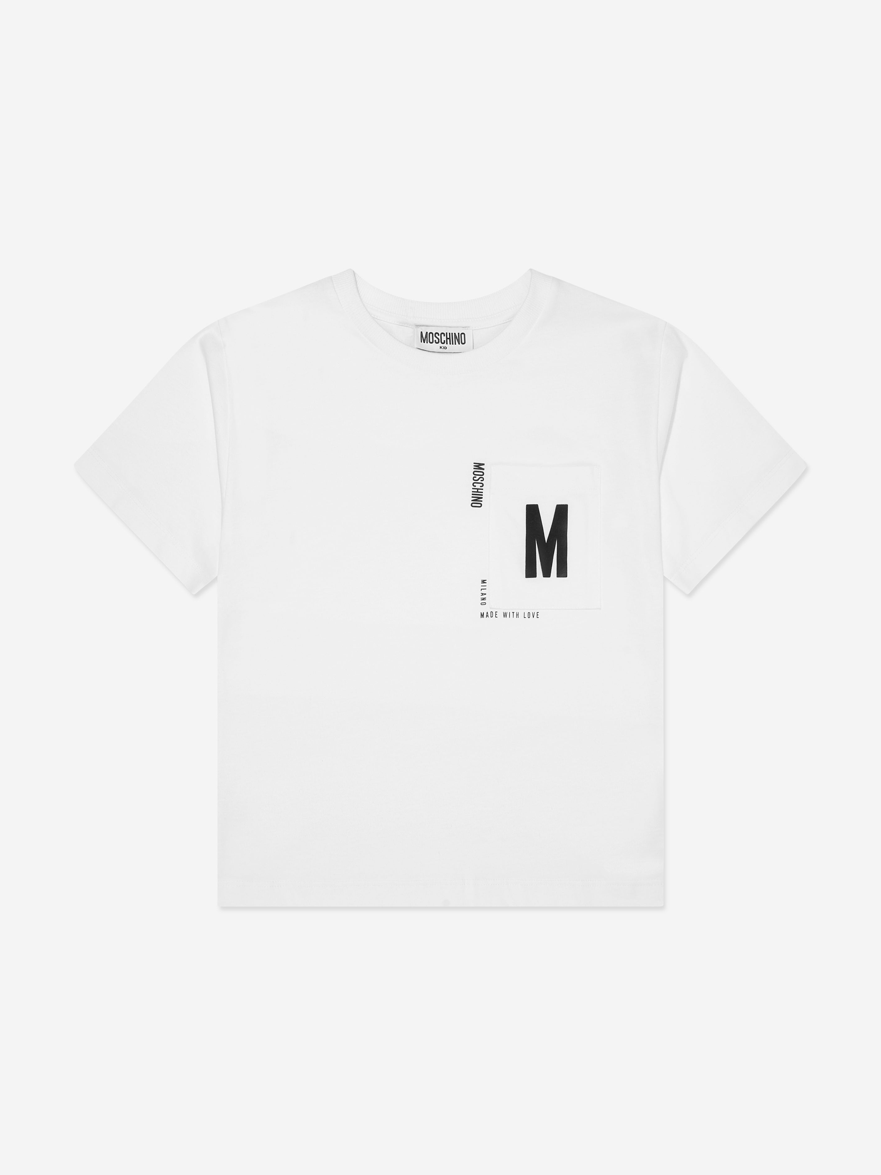 Kids Logo Pocket T-Shirt in White