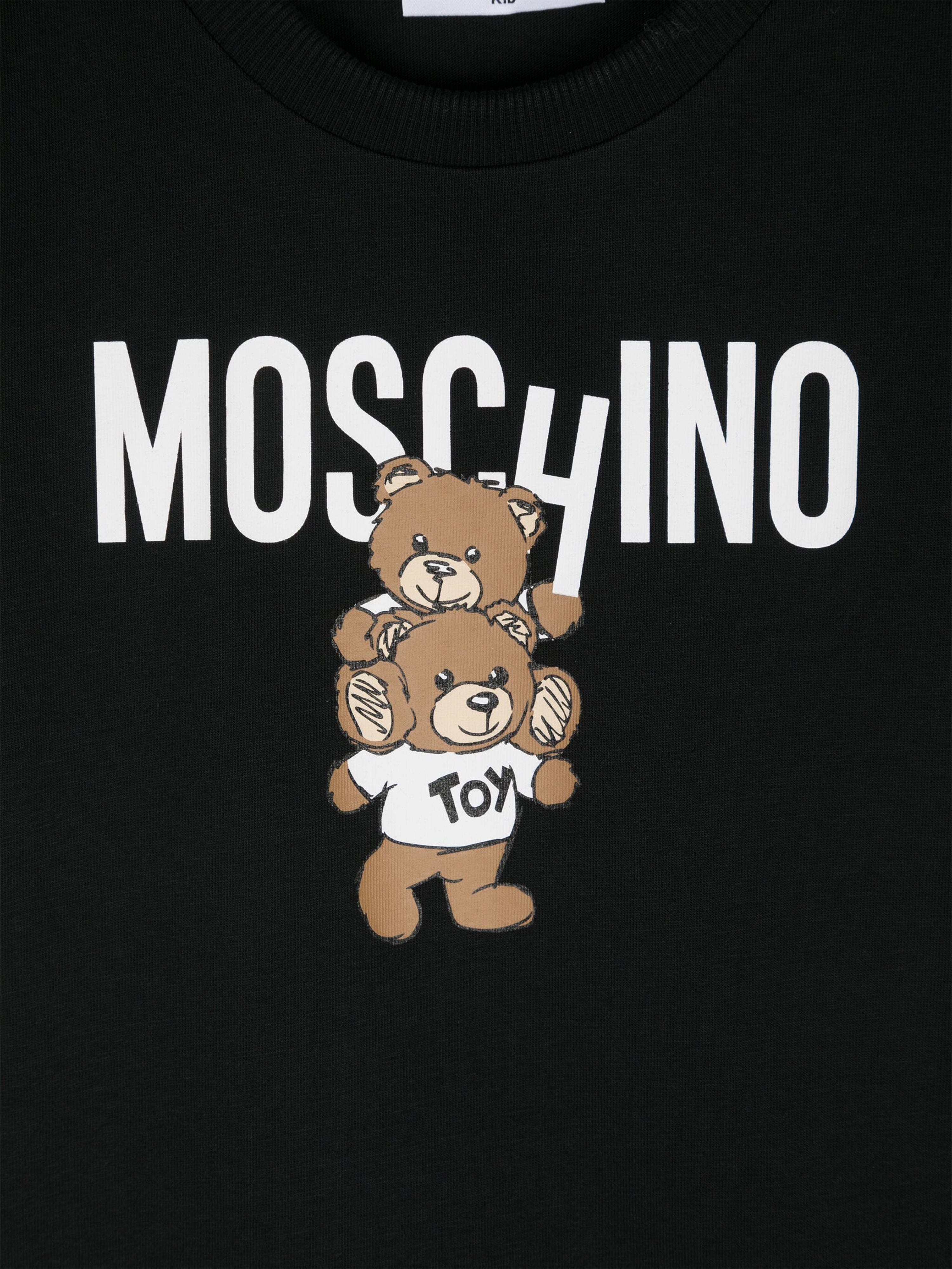 Kids Teddy Bear Logo T-Shirt in Black