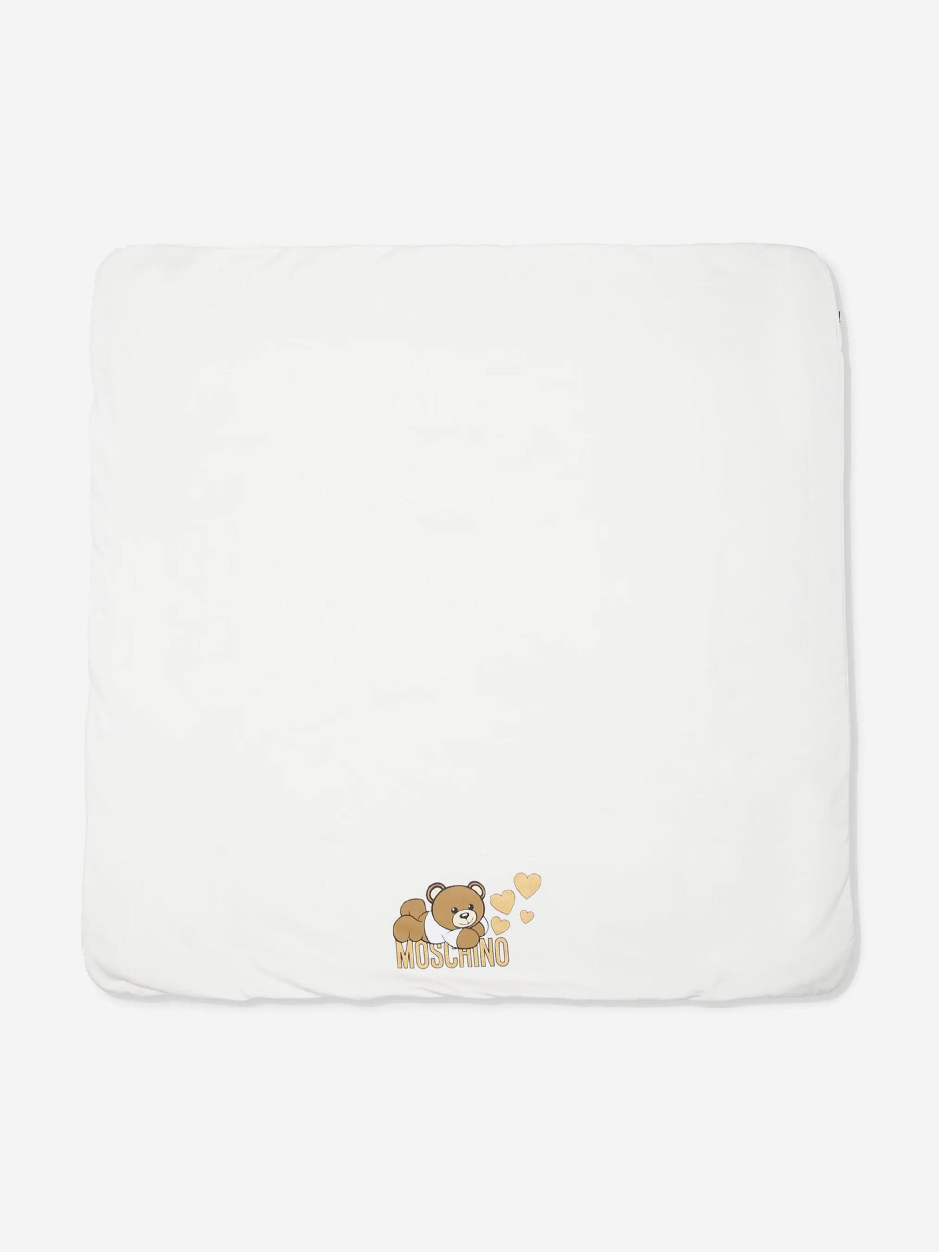 Baby Girls Bear Bear Logo Blanket in Ivory (70cm)