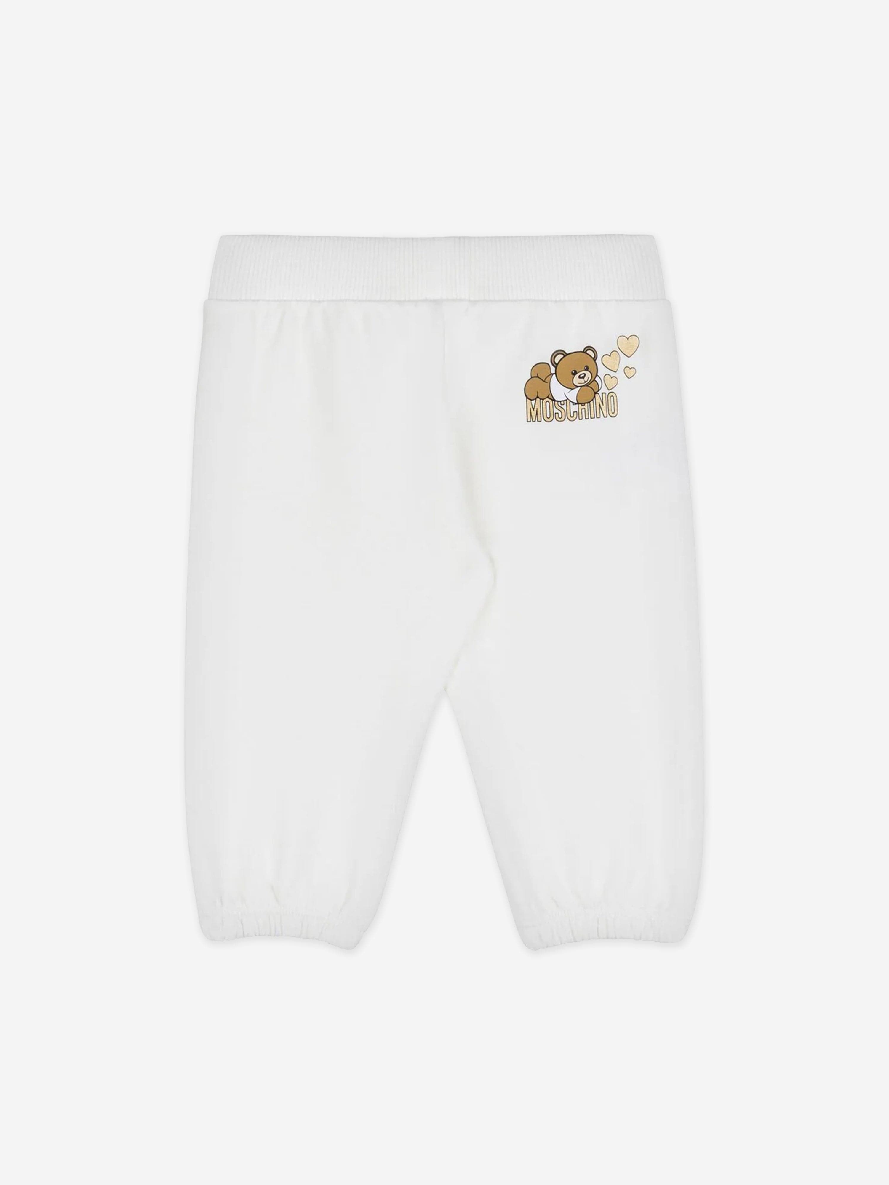 Baby Girls Bear Logo Tracksuit in Ivory