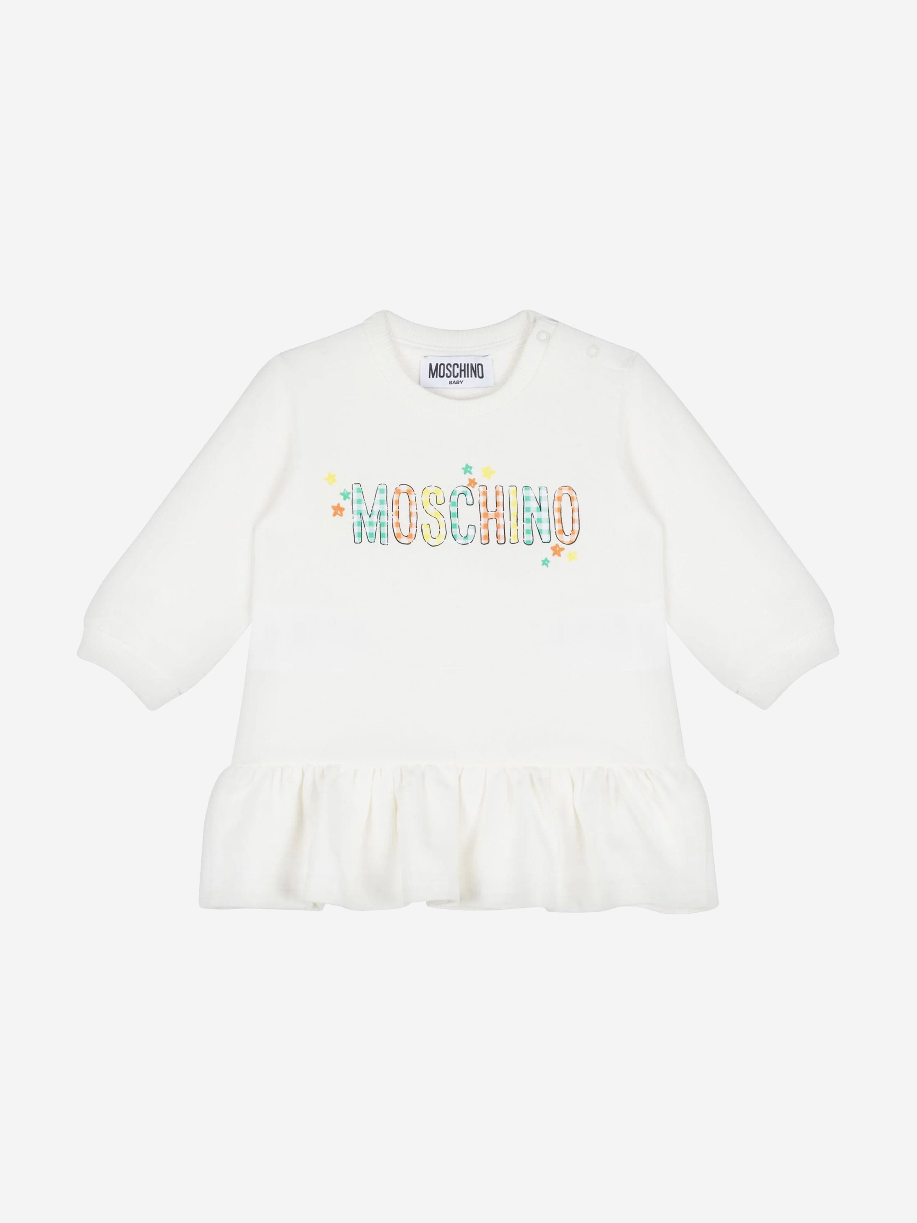 Baby Girls Logo Sweater Dress in Ivory