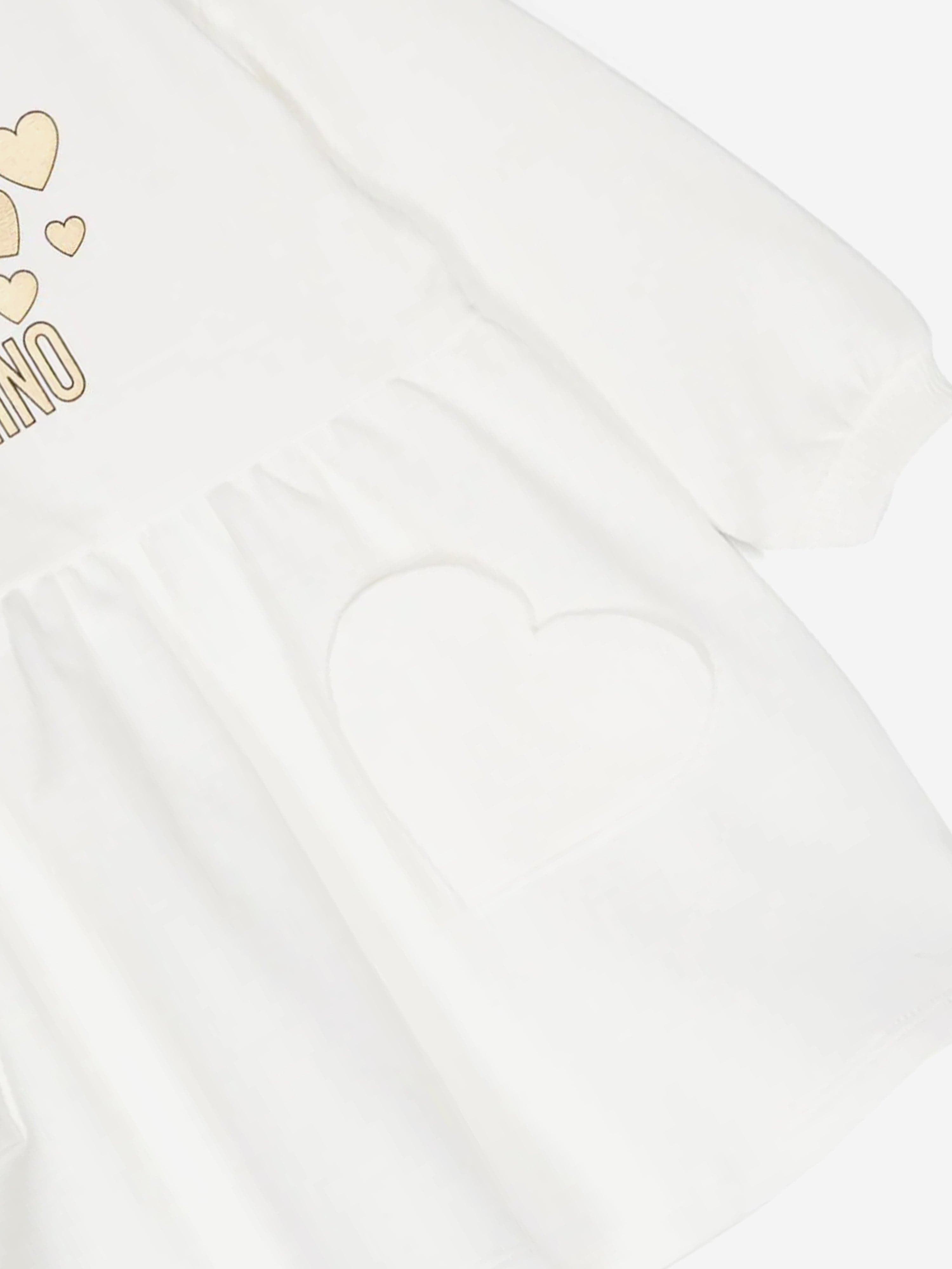 Baby Girls Bear Logo Sweater Dress in Ivory