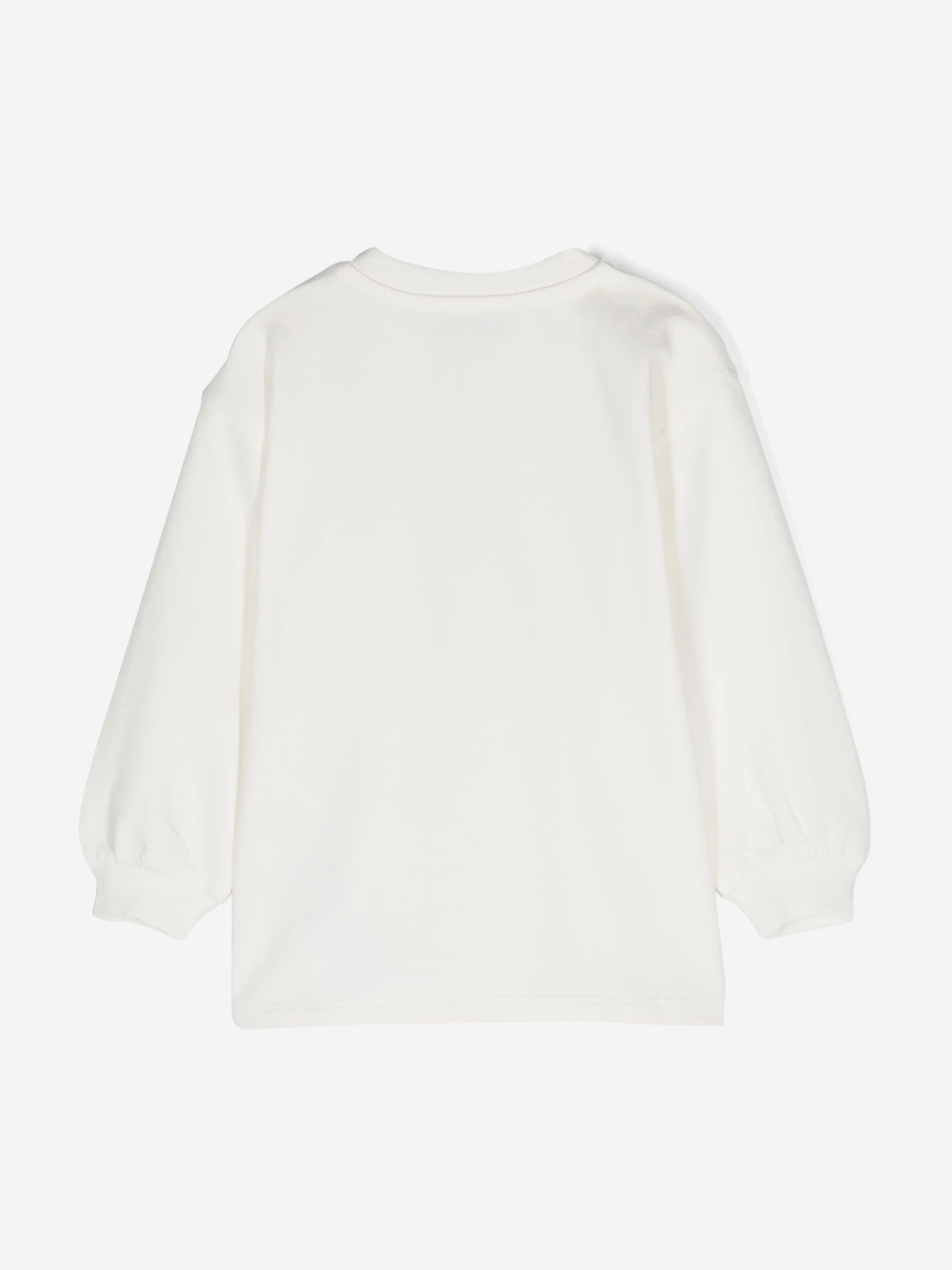 Baby Girls Bear Logo Sweater Dress in Ivory