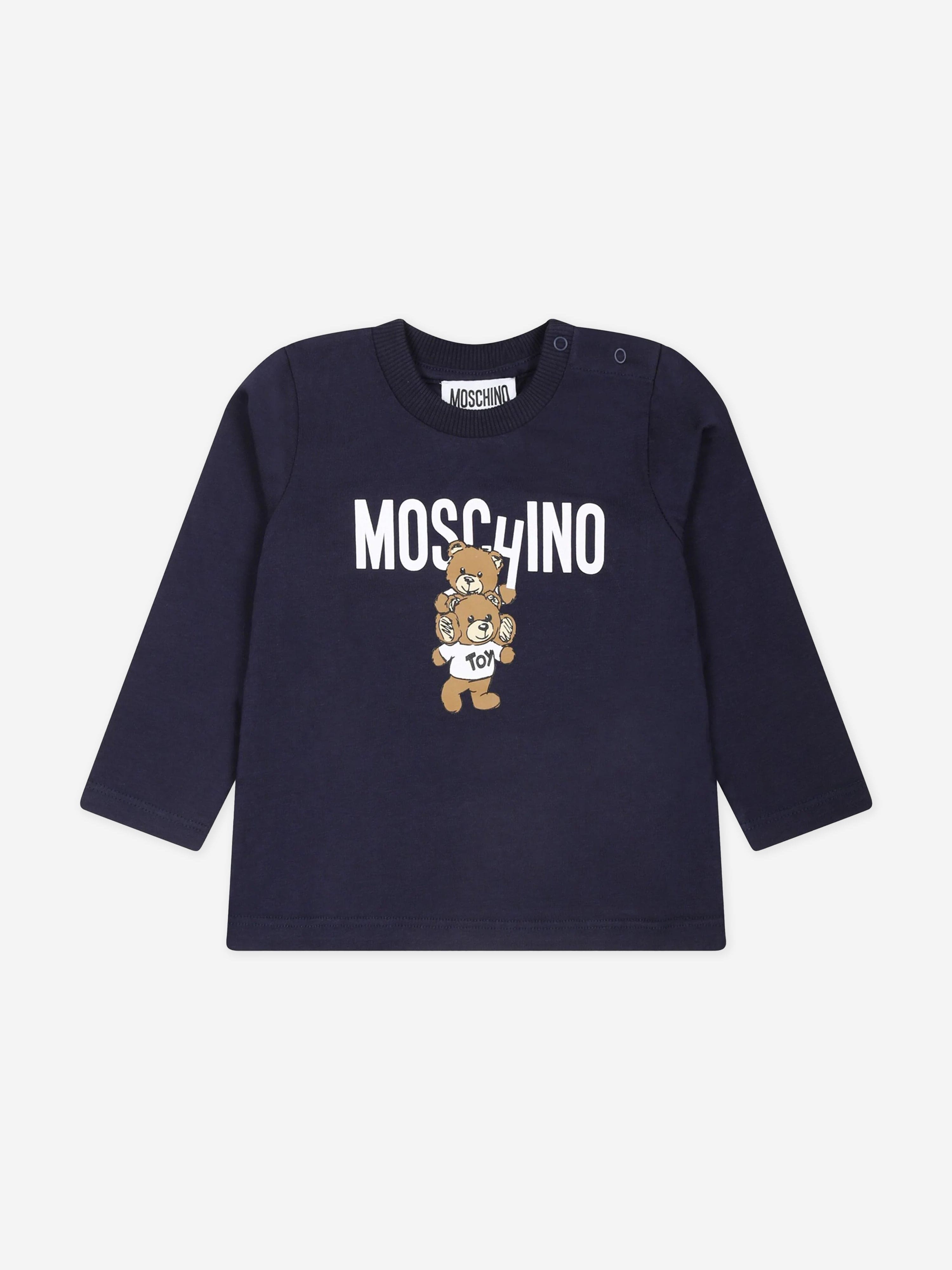 Baby Long Sleeve Logo T-Shirt in Navy