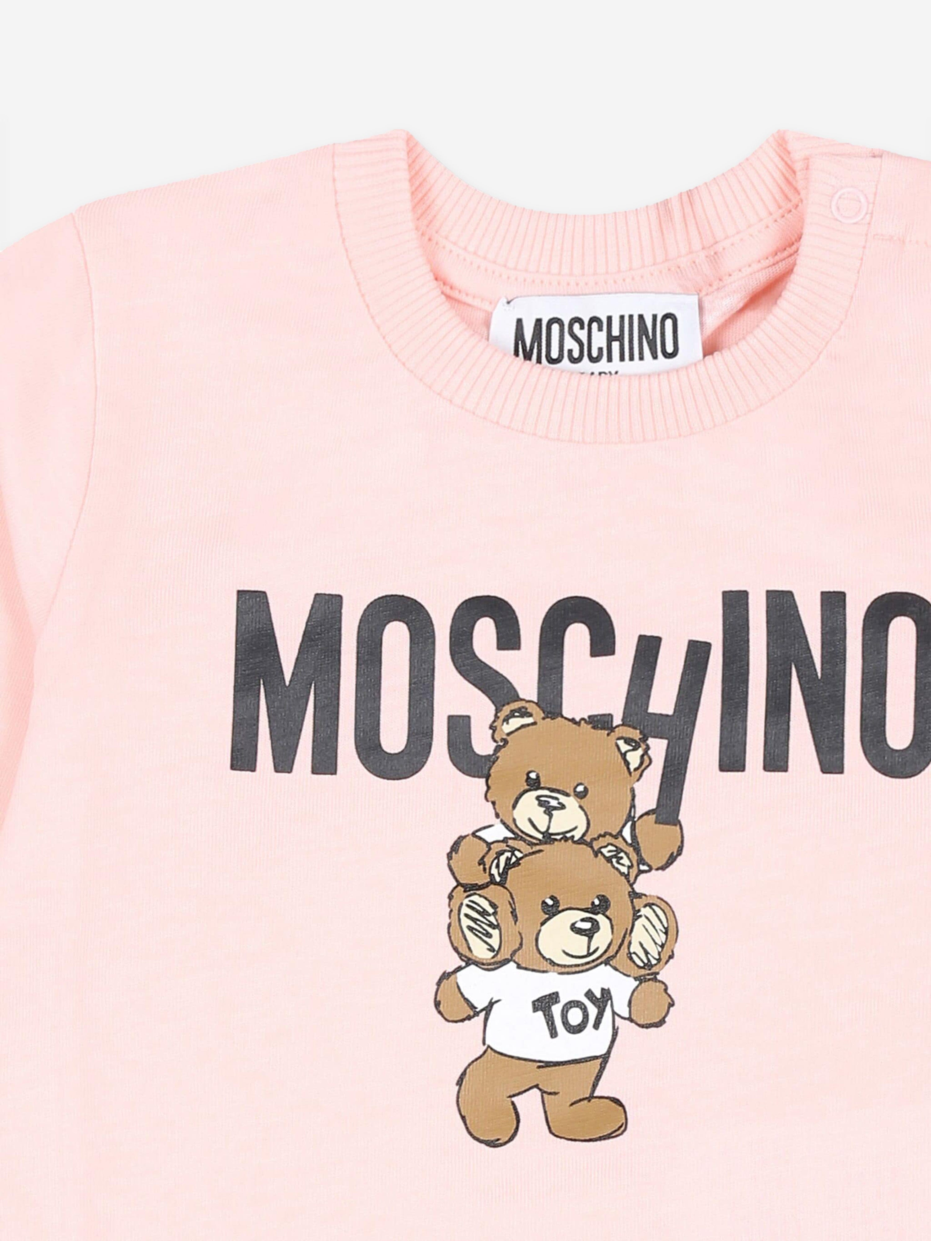 Baby Girls Long Sleeve Logo T-Shirt in Pink