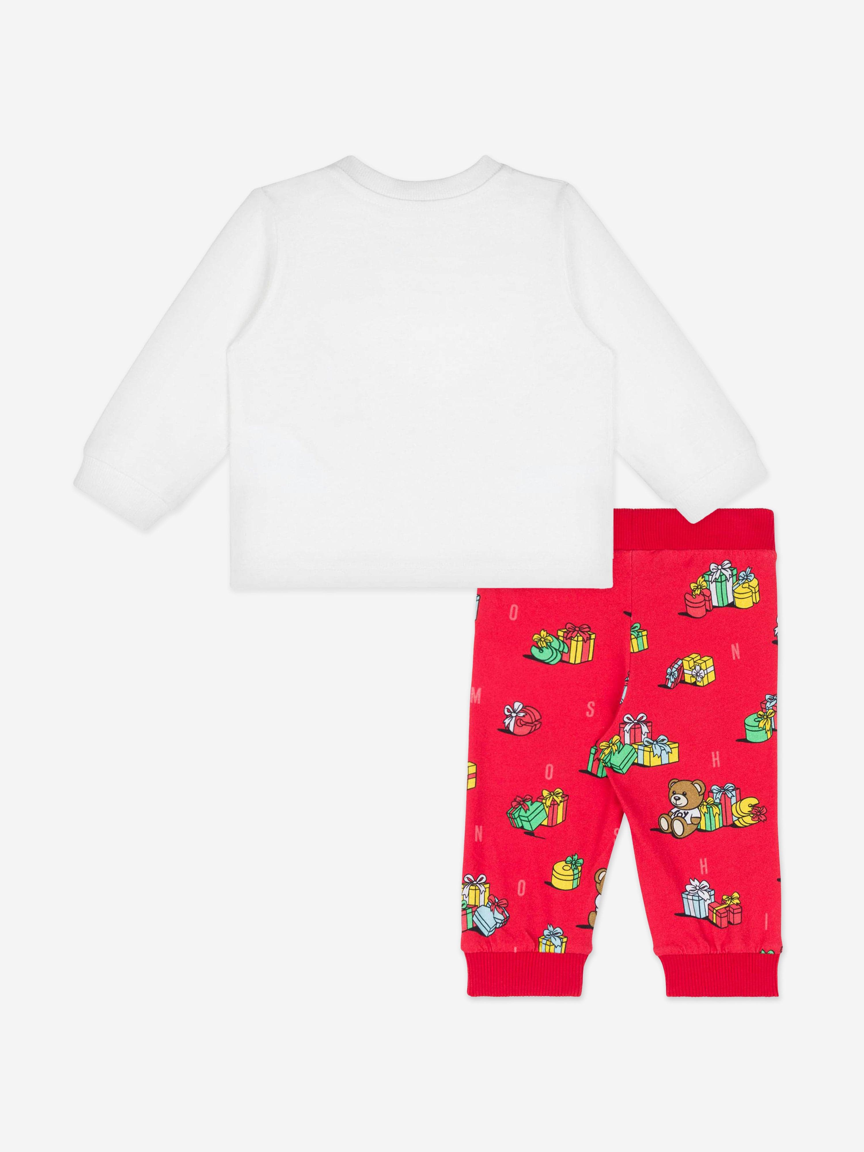Baby Xmas Bear Trouser Set in Multicolour