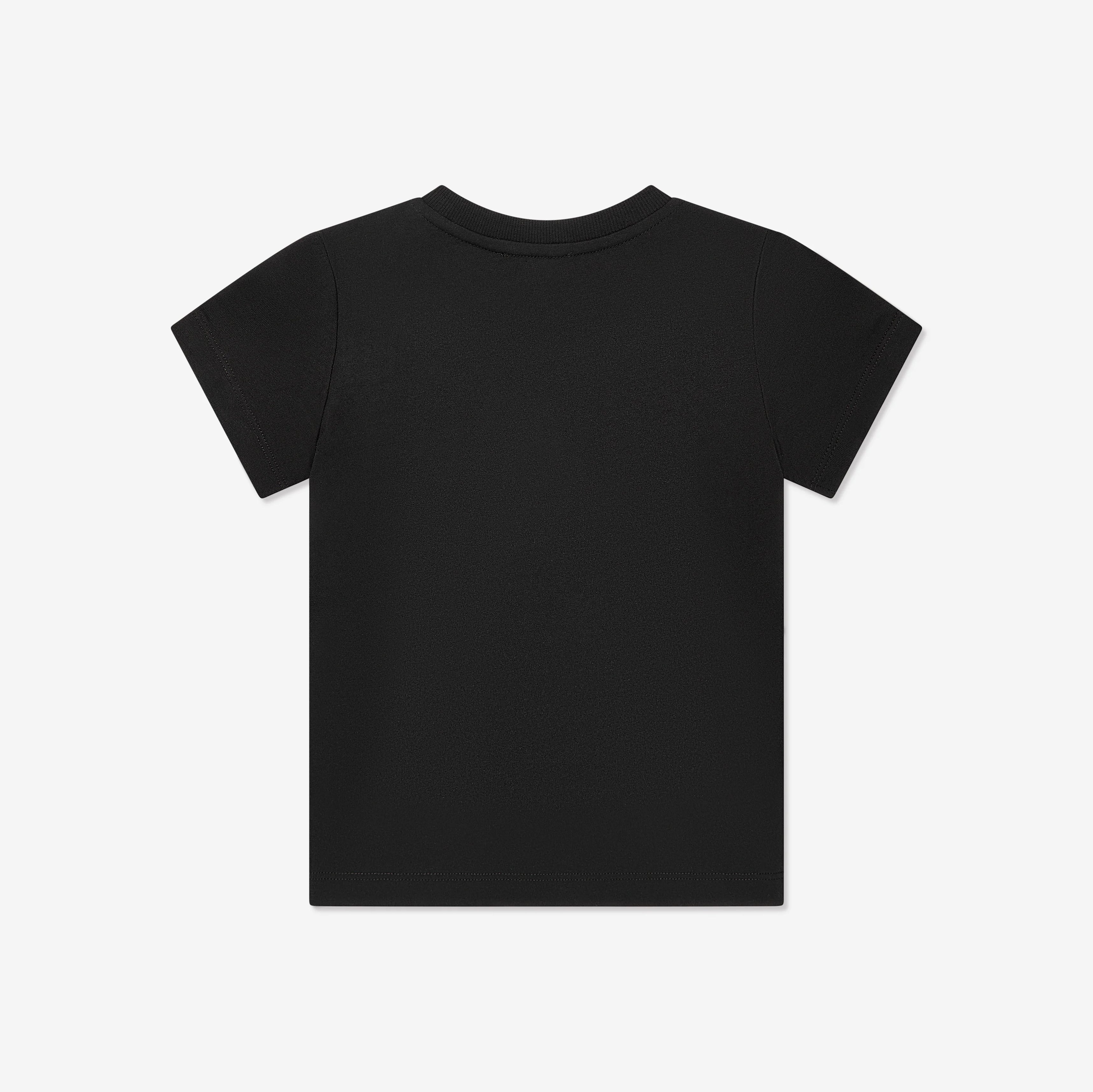 Boys & Girls Black Logo Cotton T-Shirt